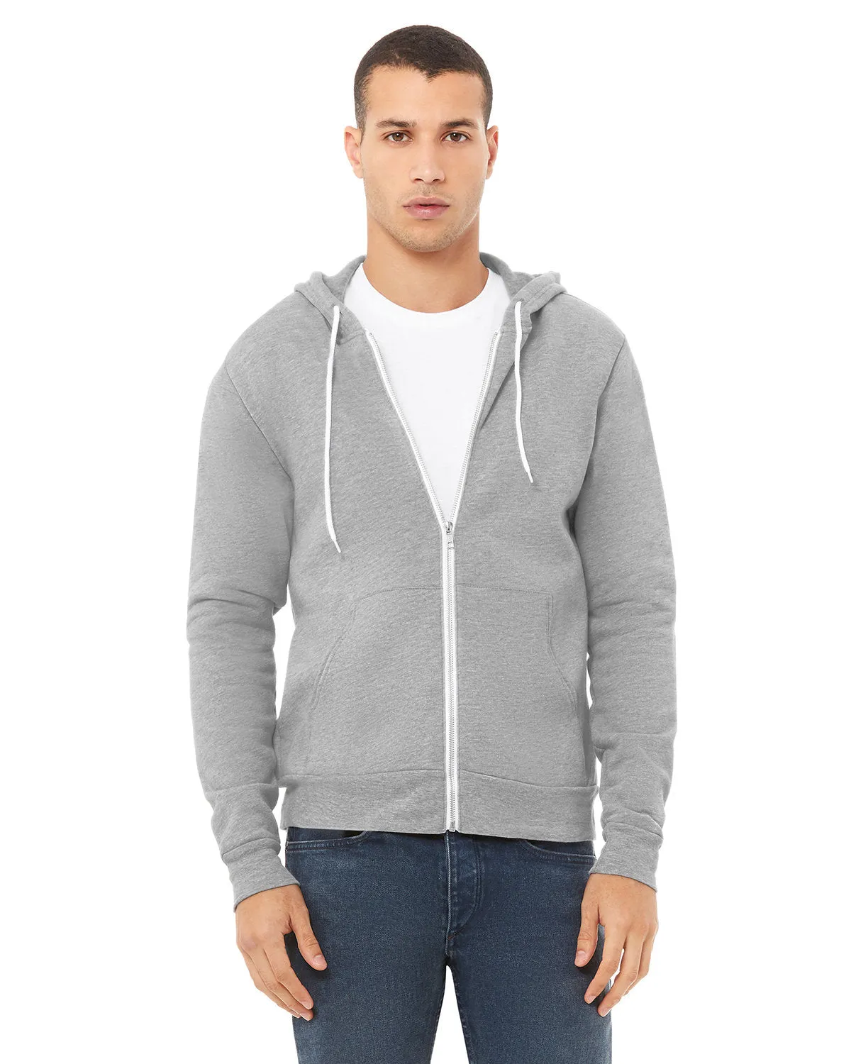 Bella   Canvas 3739 Sweat à capuche unisexe en polaire poly-coton avec fermeture éclair complète