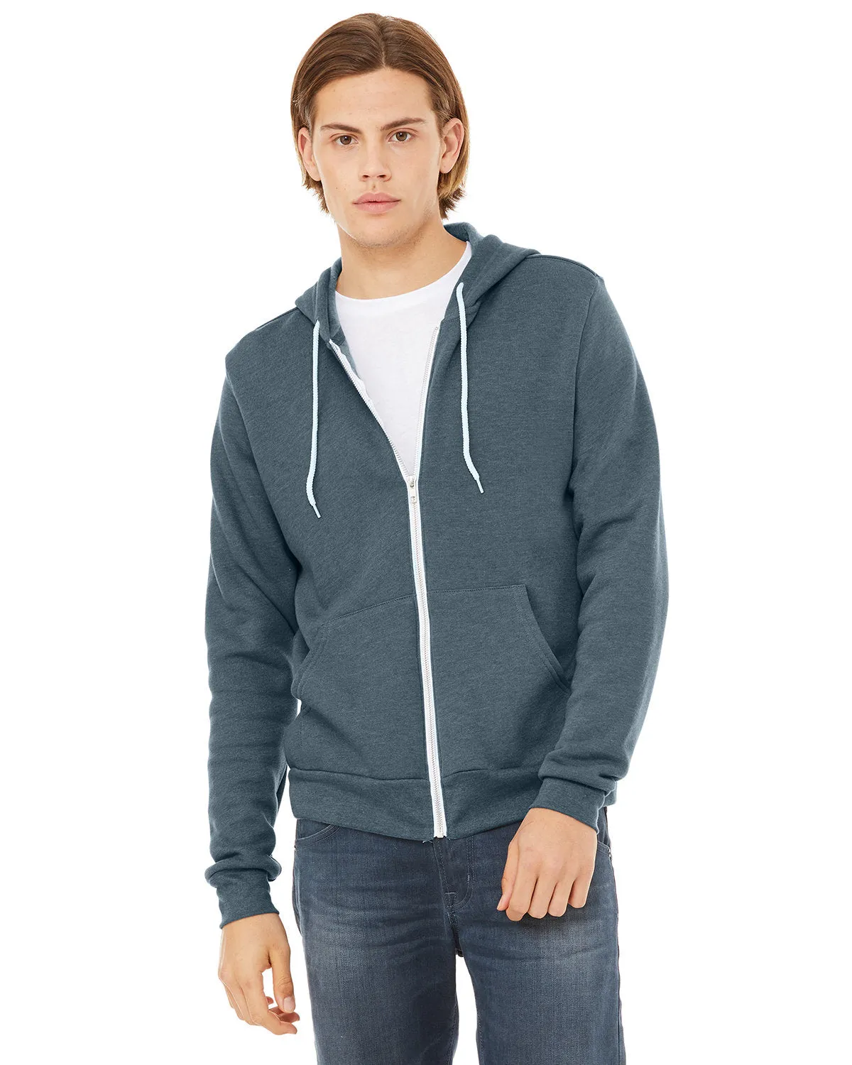Bella   Canvas 3739 Sweat à capuche unisexe en polaire poly-coton avec fermeture éclair complète