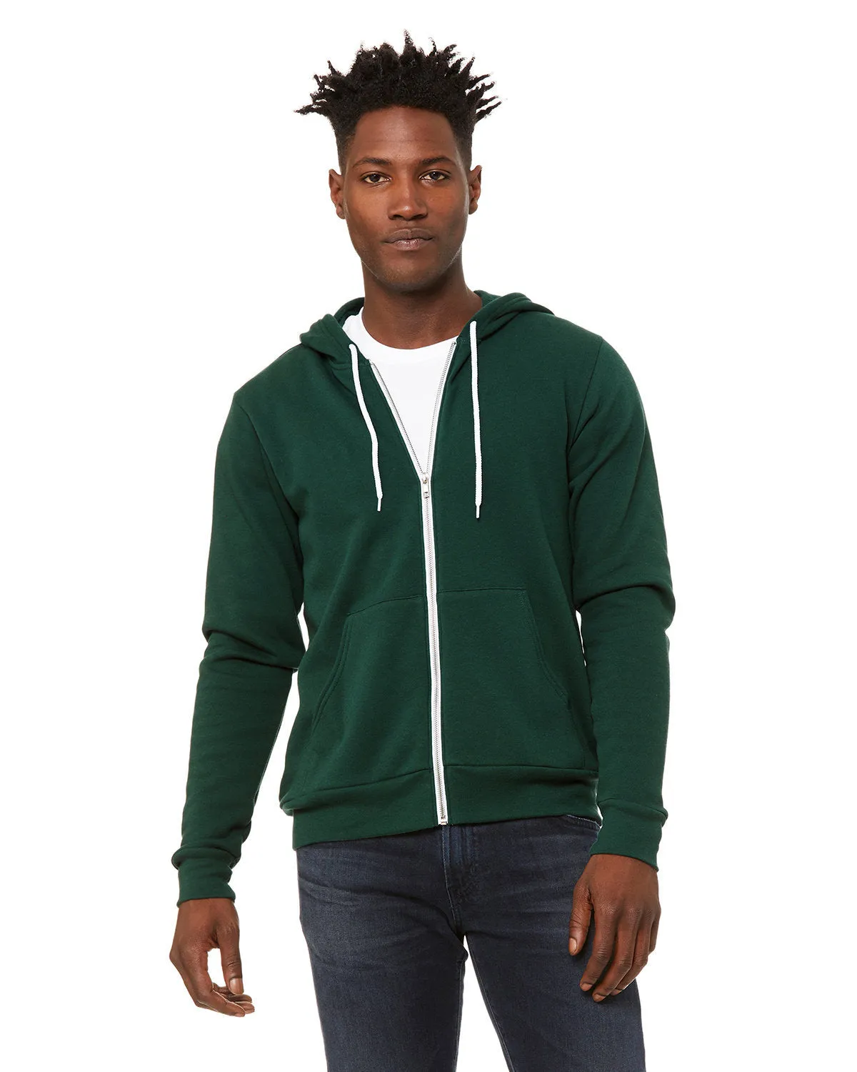Bella   Canvas 3739 Sweat à capuche unisexe en polaire poly-coton avec fermeture éclair complète