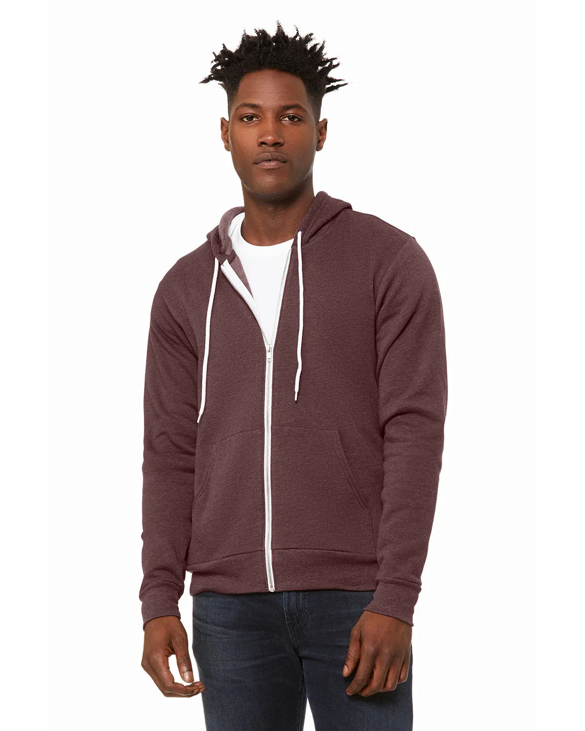 Bella   Canvas 3739 Sweat à capuche unisexe en polaire poly-coton avec fermeture éclair complète