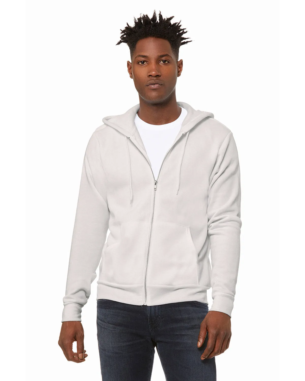 Bella   Canvas 3739 Sweat à capuche unisexe en polaire poly-coton avec fermeture éclair complète