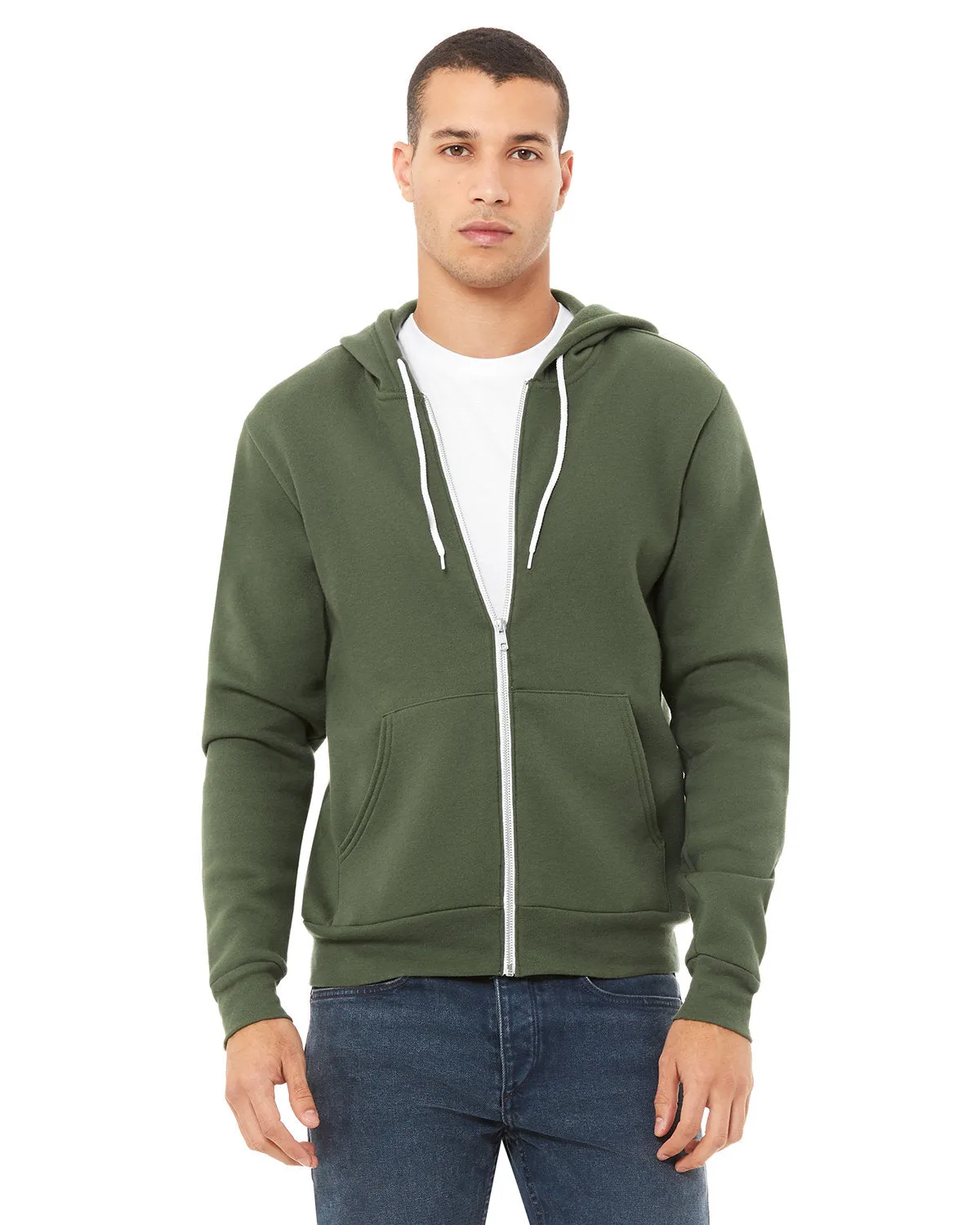 Bella   Canvas 3739 Sweat à capuche unisexe en polaire poly-coton avec fermeture éclair complète