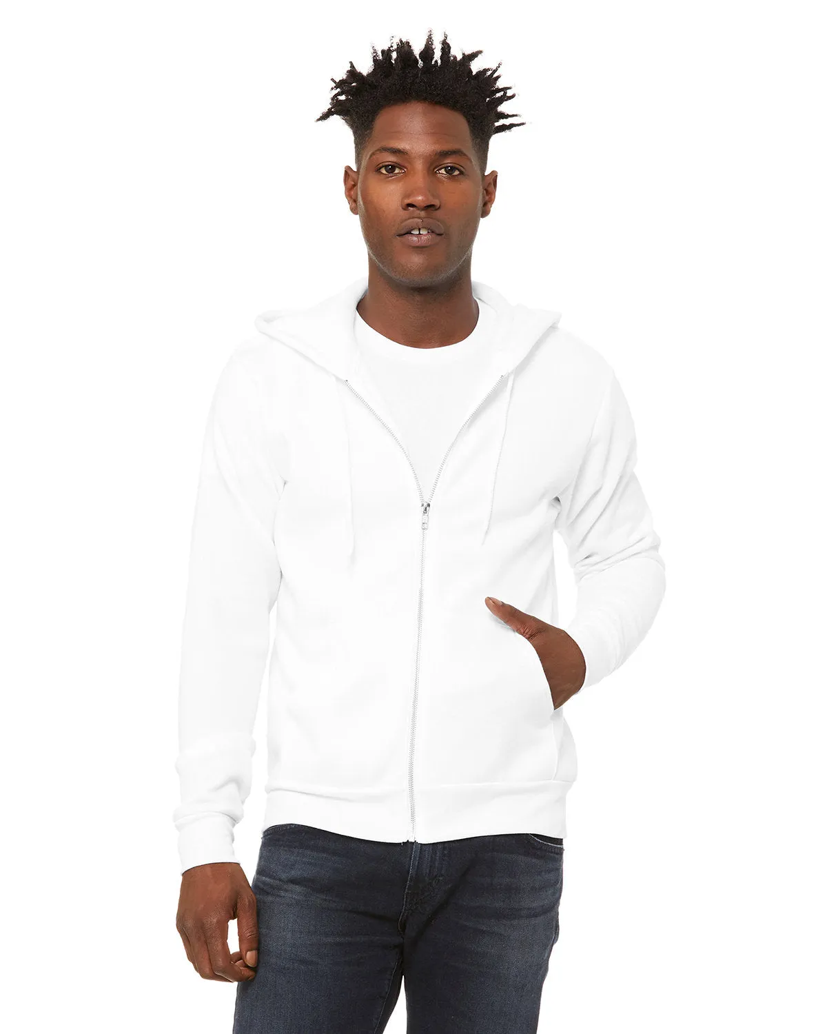Bella   Canvas 3739 Sweat à capuche unisexe en polaire poly-coton avec fermeture éclair complète