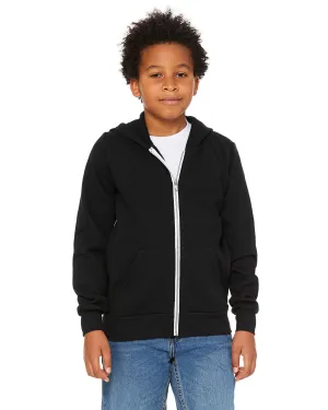 Bella   Canvas 3739Y Sweat à capuche en éponge polaire pour jeunes avec fermeture éclair complète