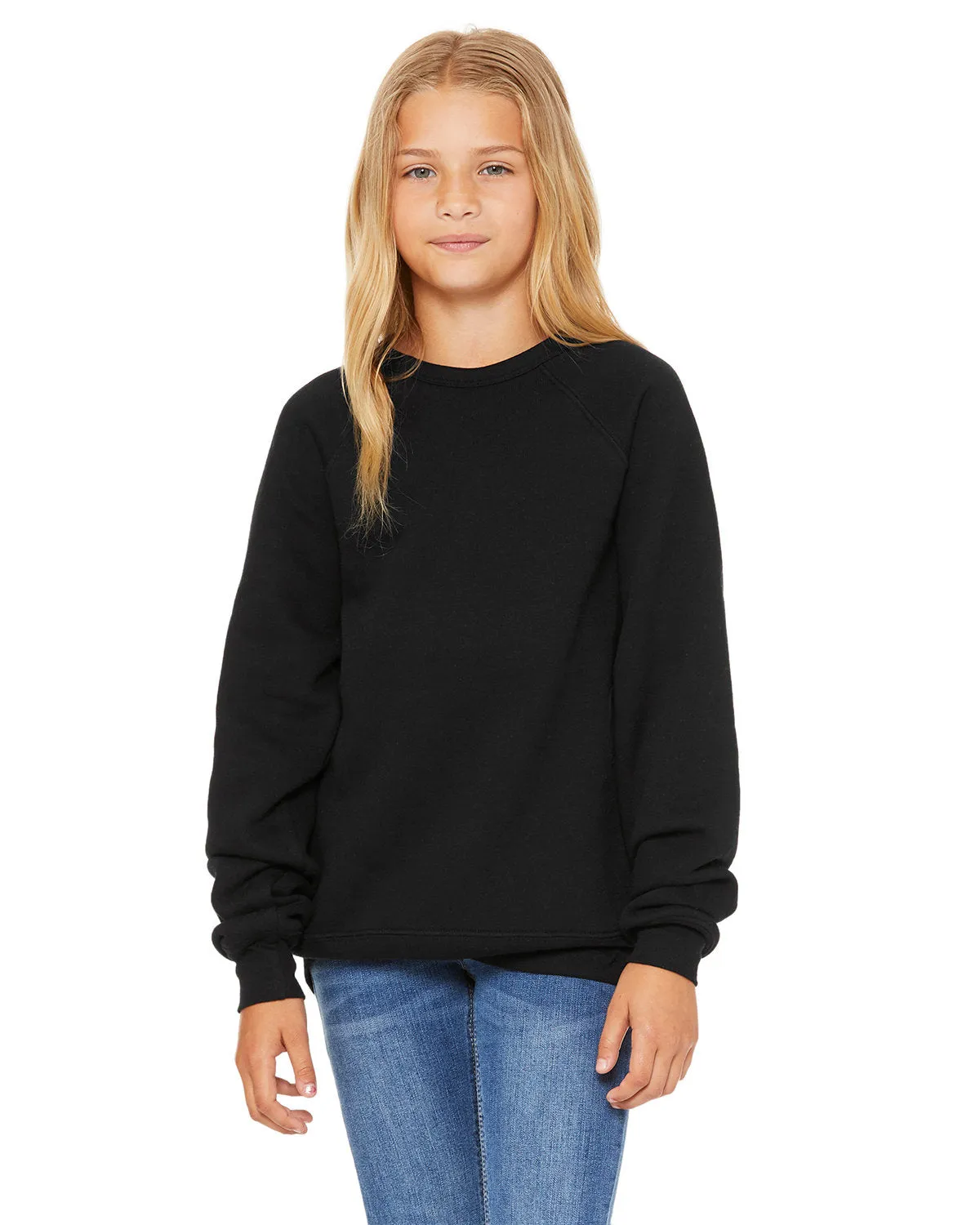 Bella   Canvas 3901Y Sweat-shirt à emmanchure raglan en éponge pour jeunes