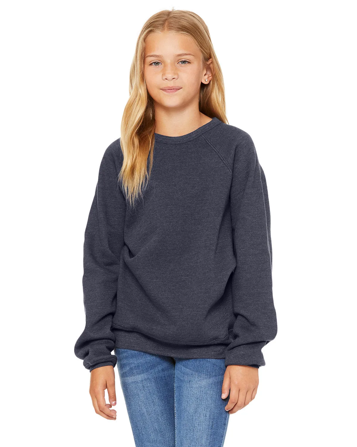Bella   Canvas 3901Y Sweat-shirt à emmanchure raglan en éponge pour jeunes