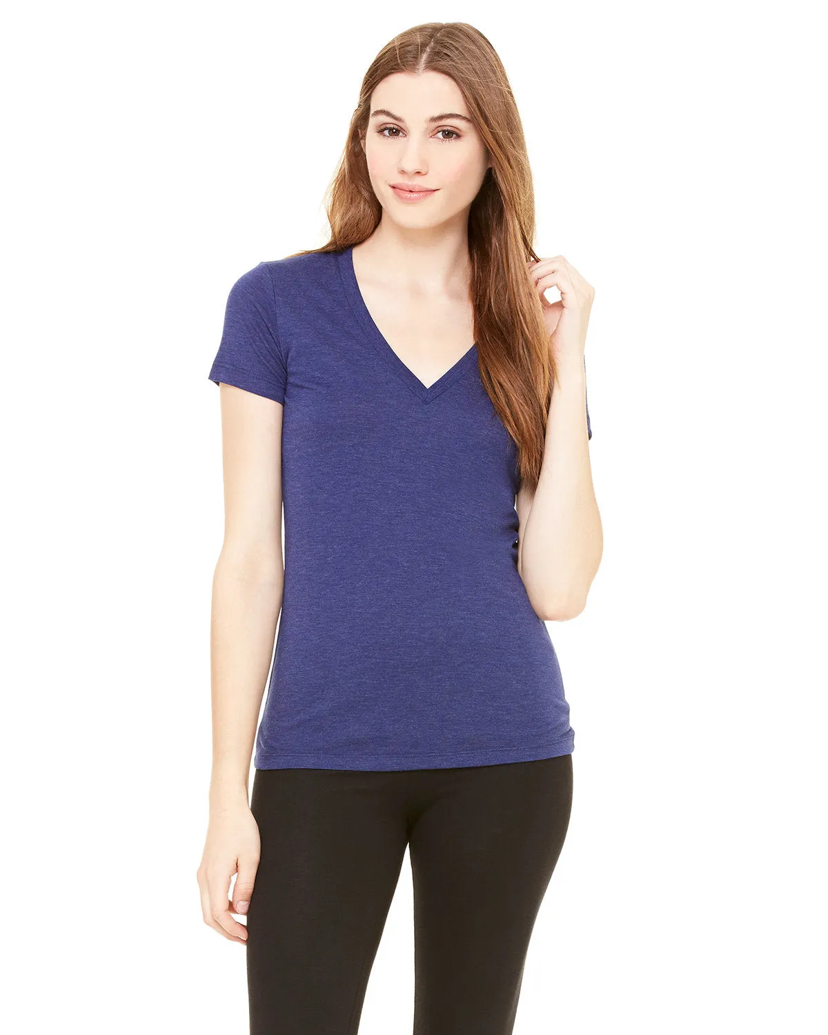 Bella   Canvas 8435 T-shirt à col en V profond à manches courtes pour femmes en triblend
