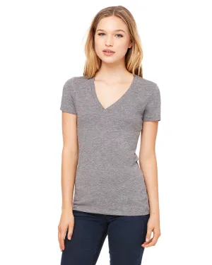 Bella   Canvas 8435 T-shirt à col en V profond à manches courtes pour femmes en triblend