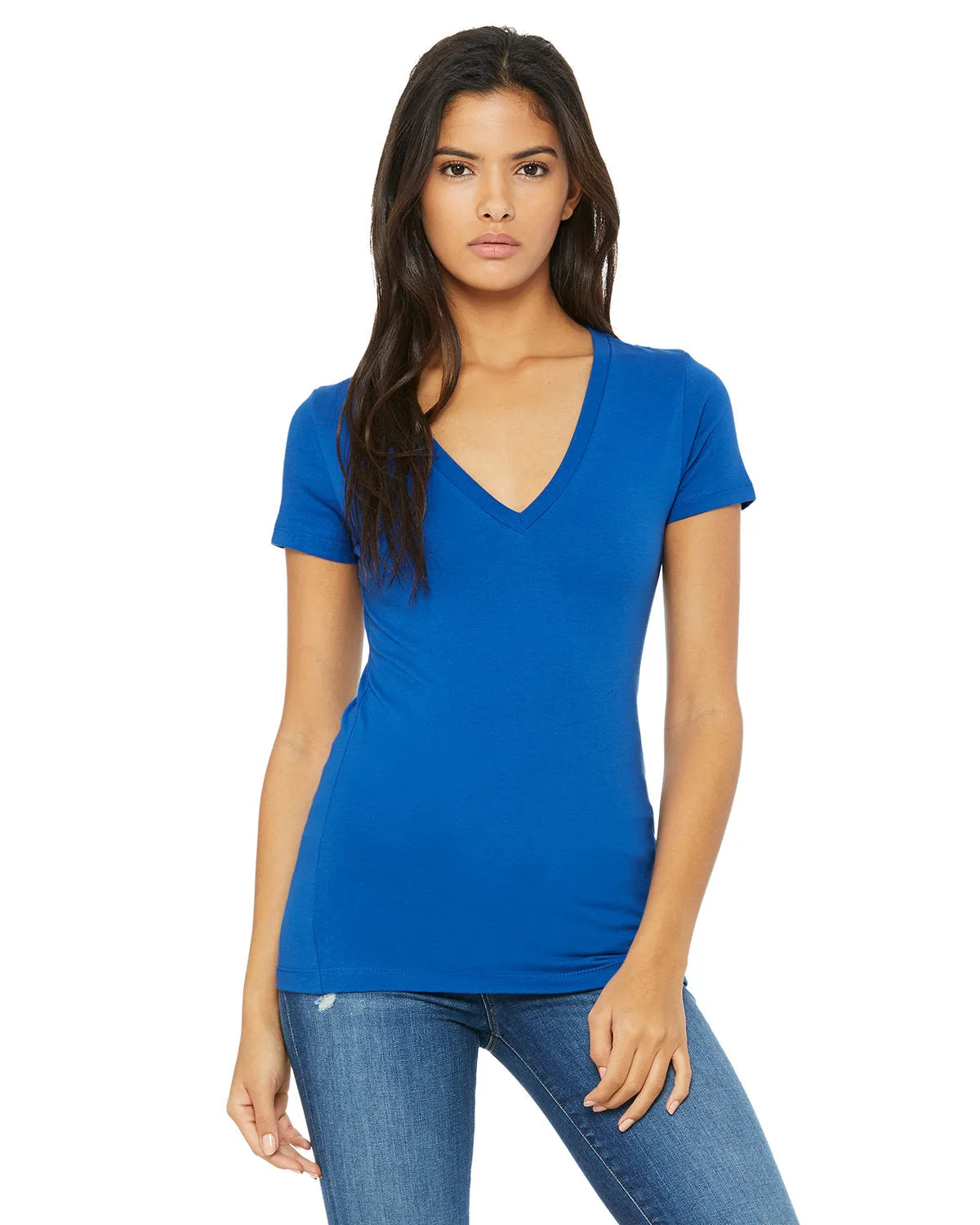 Bella   Canvas B6035 T-shirt à col en V profond à manches courtes en jersey pour femmes