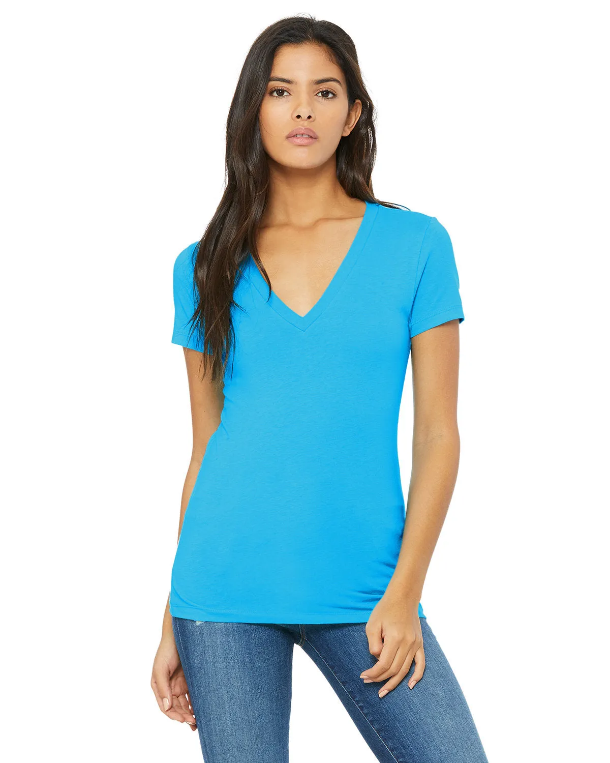 Bella   Canvas B6035 T-shirt à col en V profond à manches courtes en jersey pour femmes