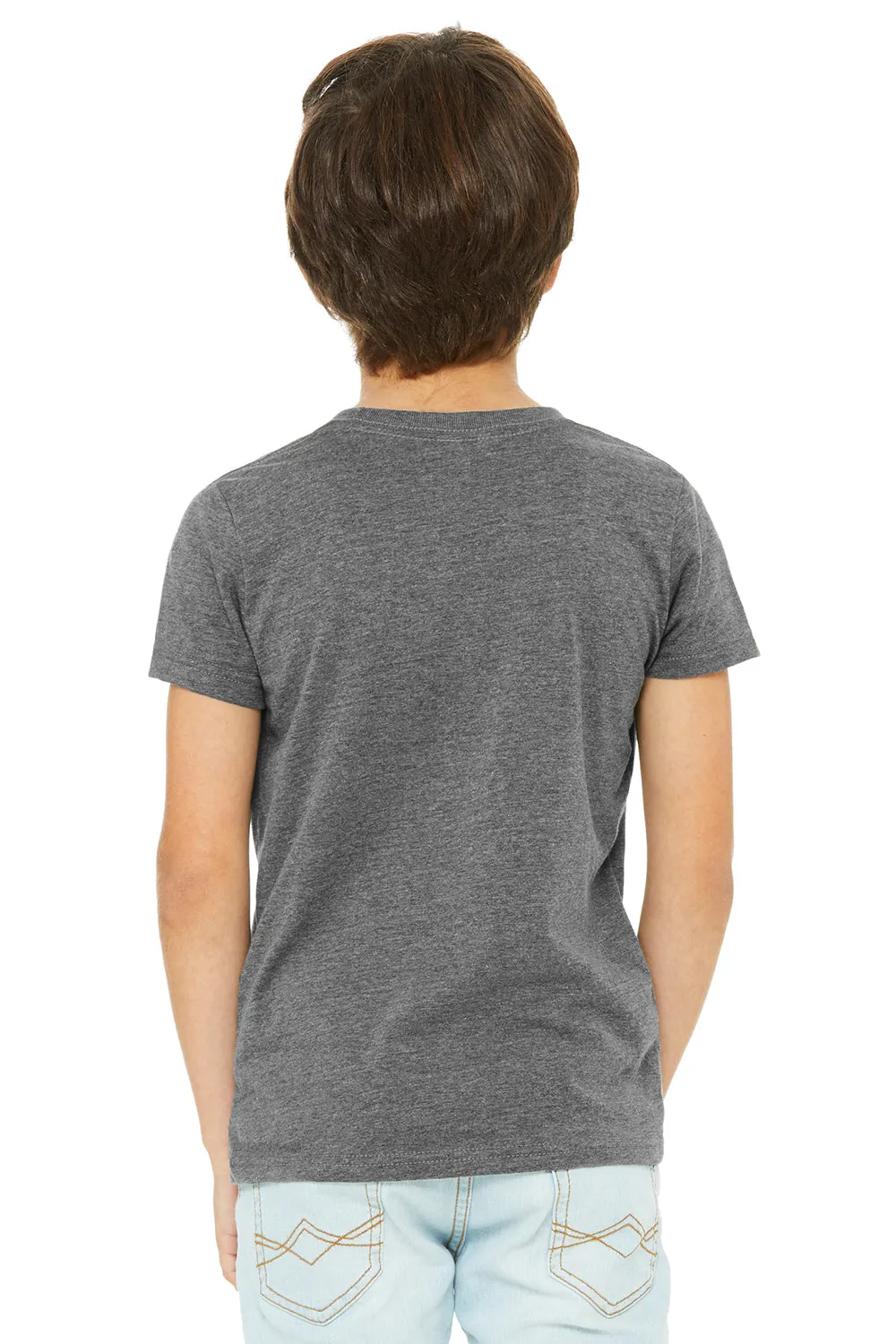 Bella   Canvas T-shirt à manches courtes col rond pour jeunes - Gris foncé chiné