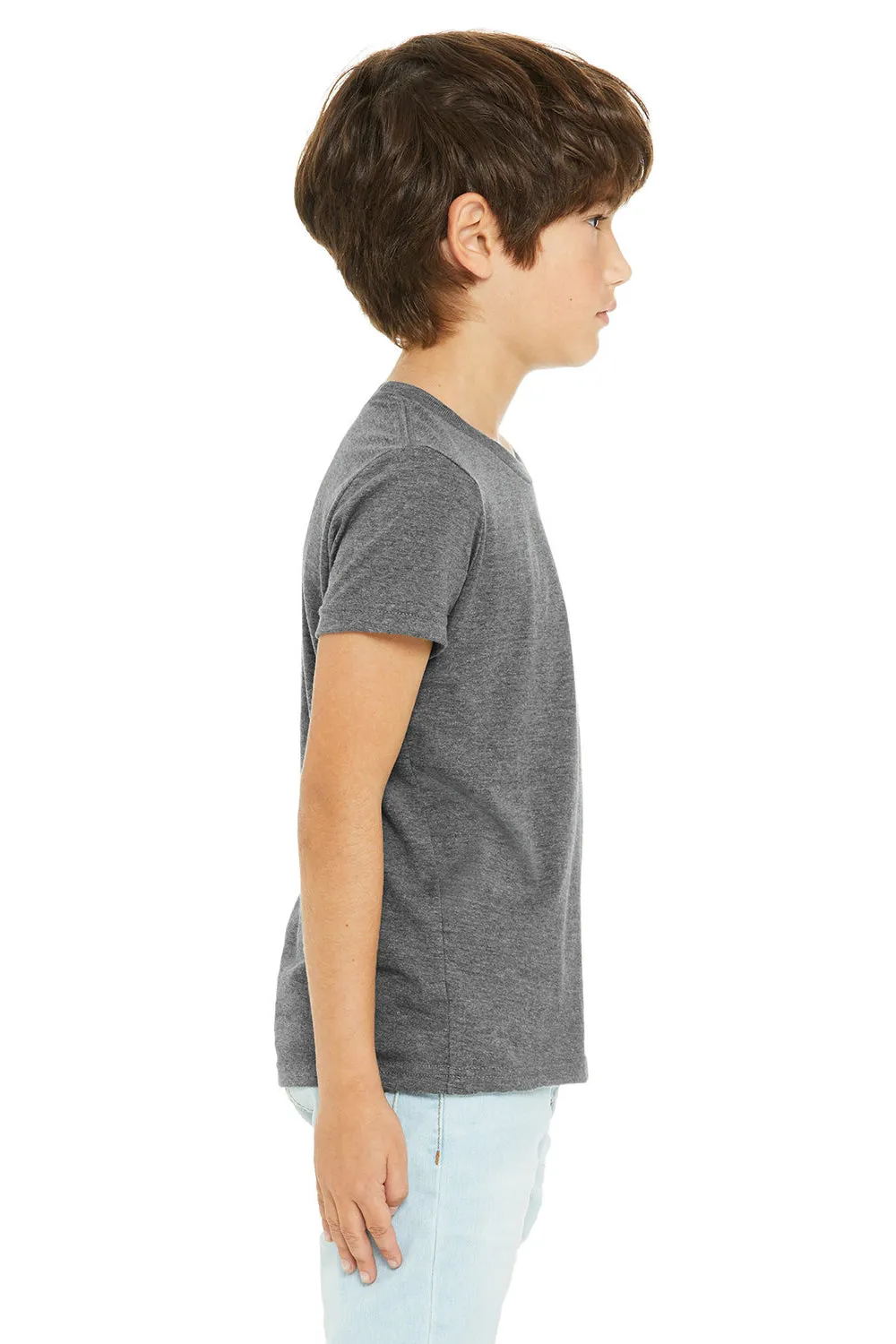 Bella   Canvas T-shirt à manches courtes col rond pour jeunes - Gris foncé chiné