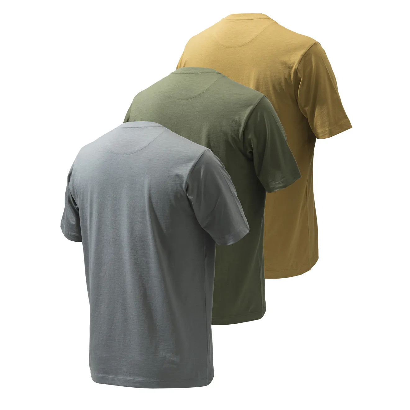 Beretta Lot de 3 T-shirts d'entreprise Coyote / Perle fumée / Vert
