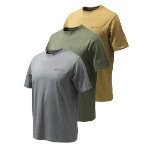 Beretta Lot de 3 T-shirts d'entreprise Coyote / Perle fumée / Vert