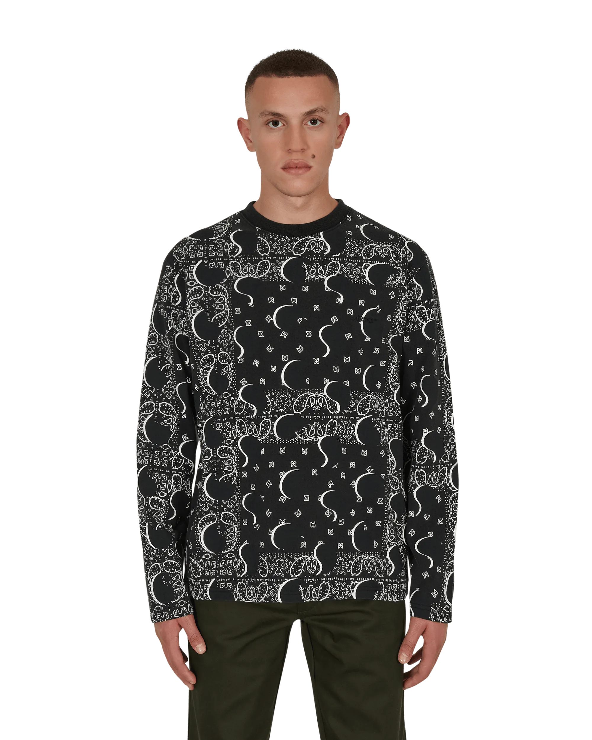 T-shirt manches longues Big Paisley Noir
