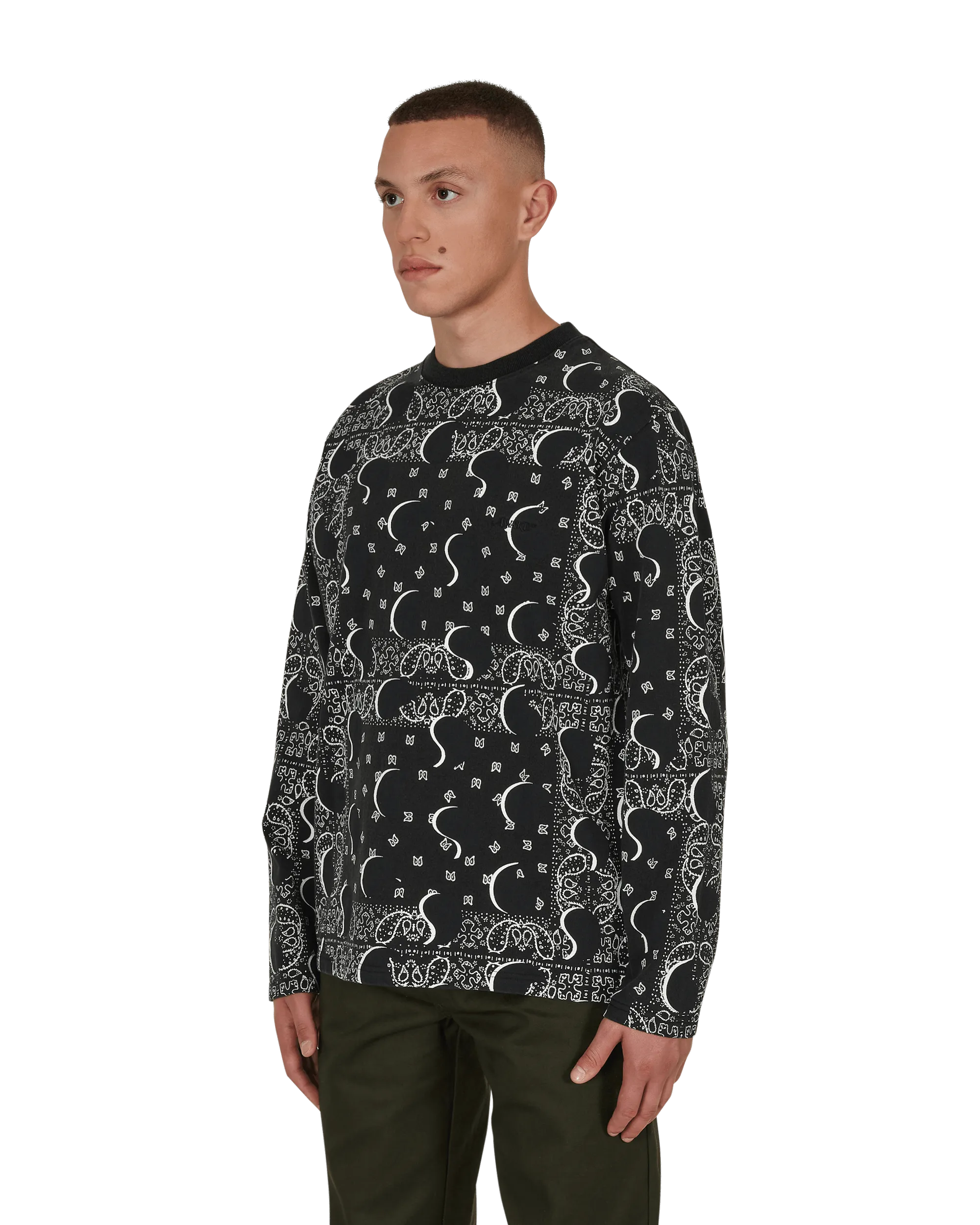T-shirt manches longues Big Paisley Noir
