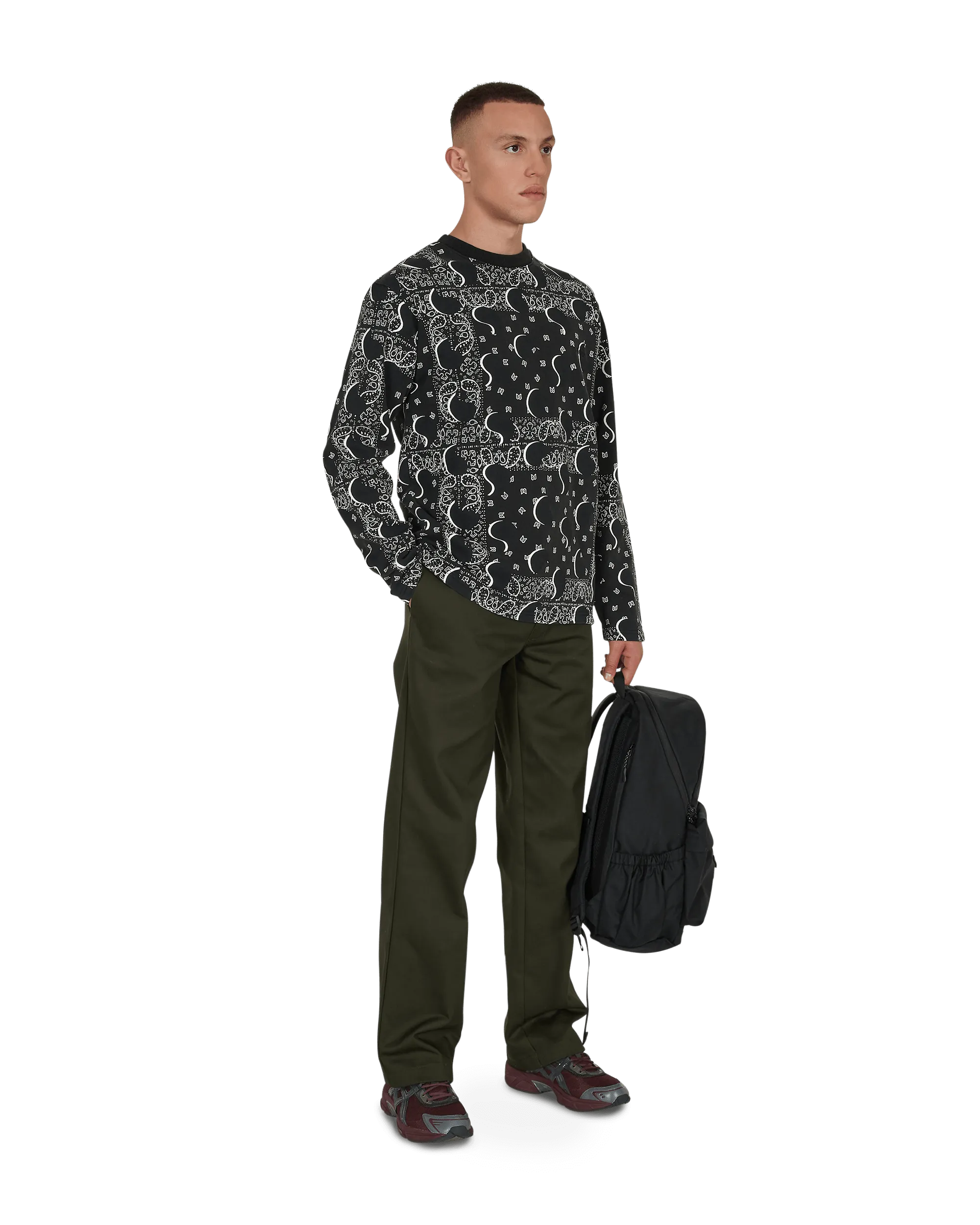 T-shirt manches longues Big Paisley Noir