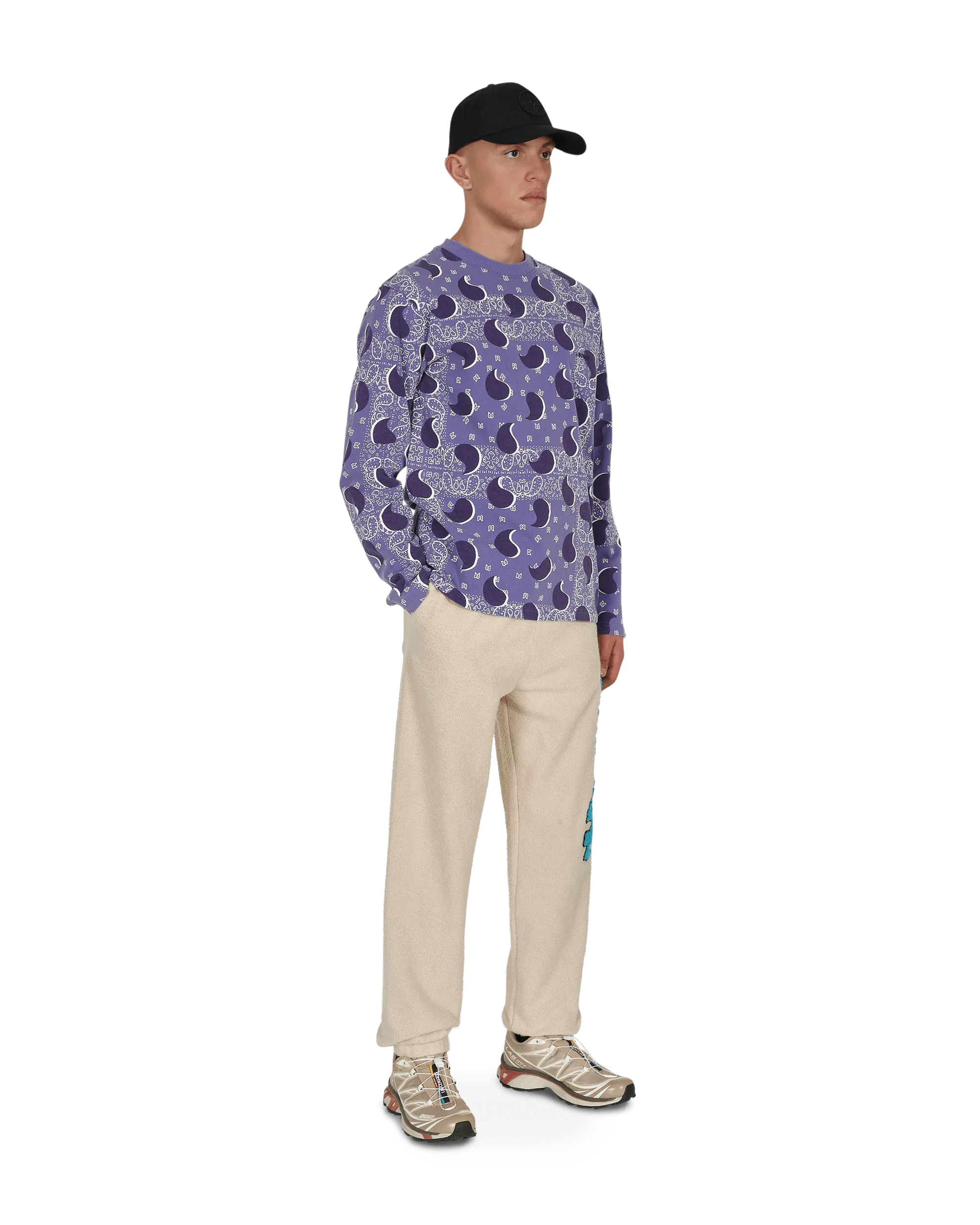 Grand T-shirt à manches longues Paisley Bleu