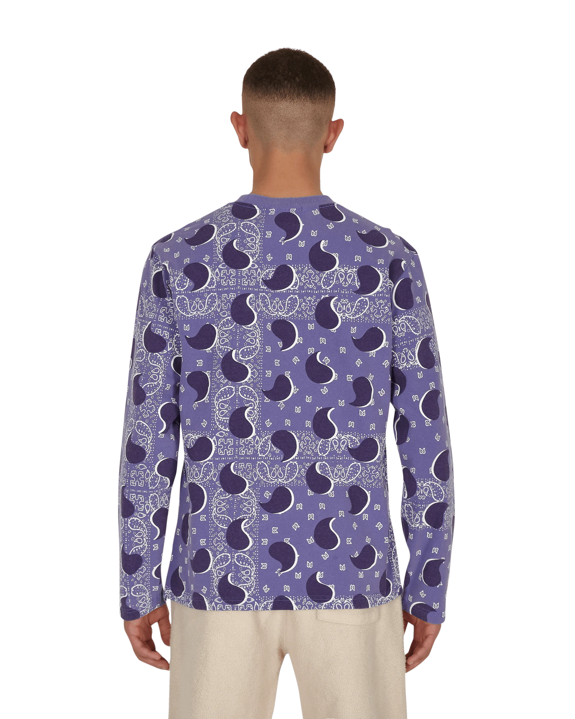 Grand T-shirt à manches longues Paisley Bleu