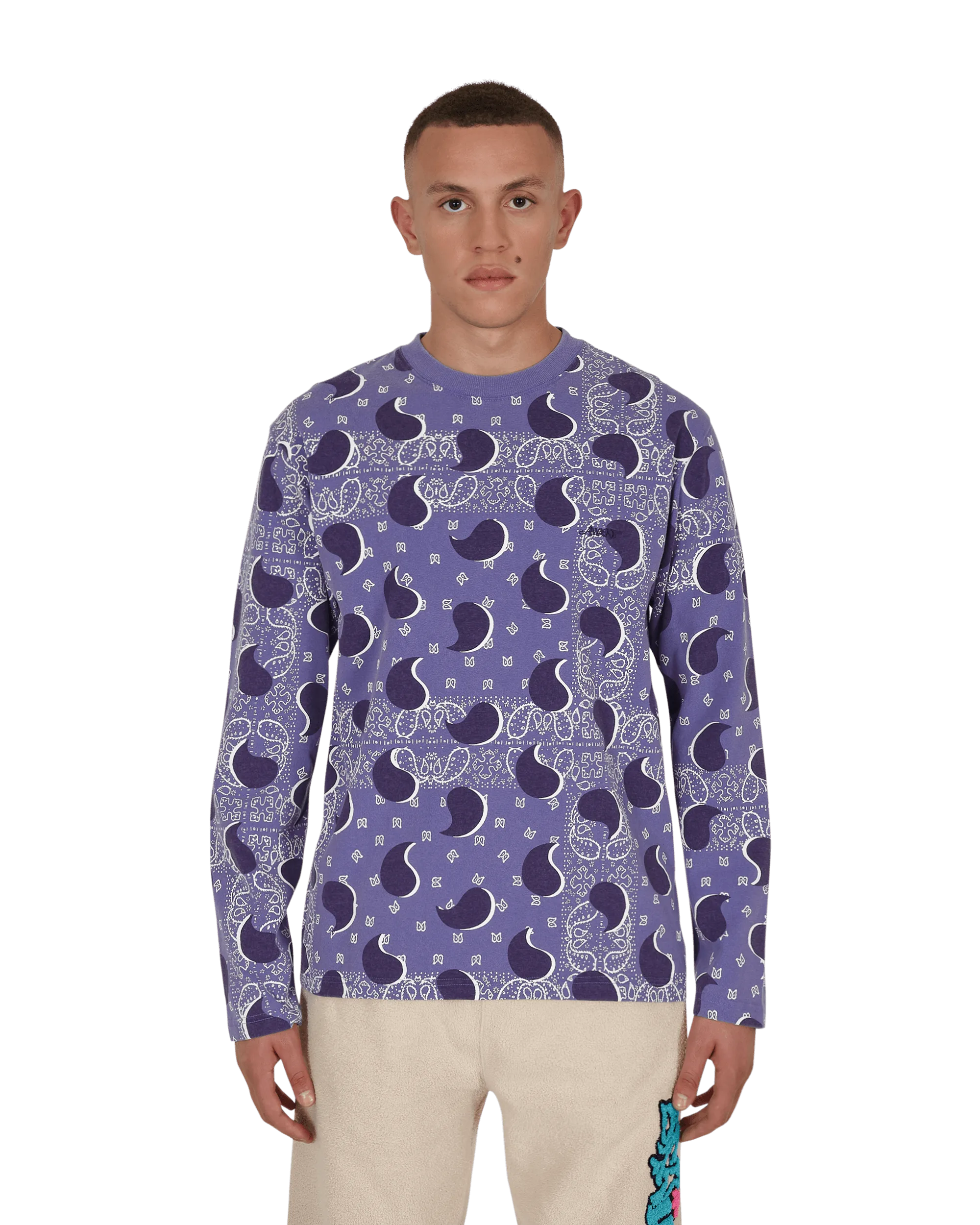 Grand T-shirt à manches longues Paisley Bleu