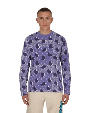 Grand T-shirt à manches longues Paisley Bleu
