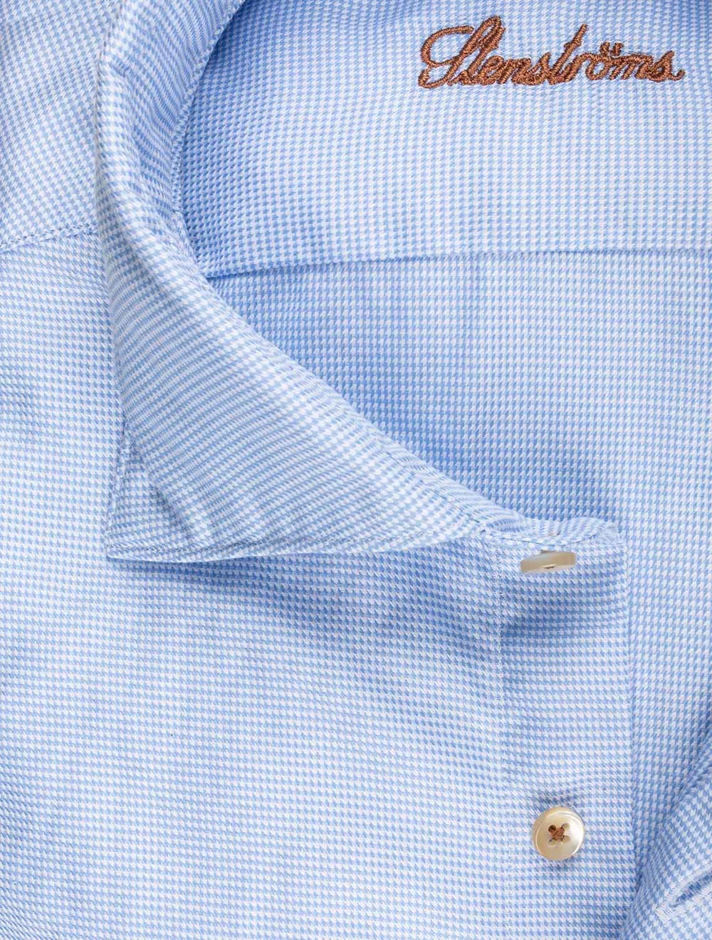 Chemise ajustée en coton lavé Blue Puppytooth