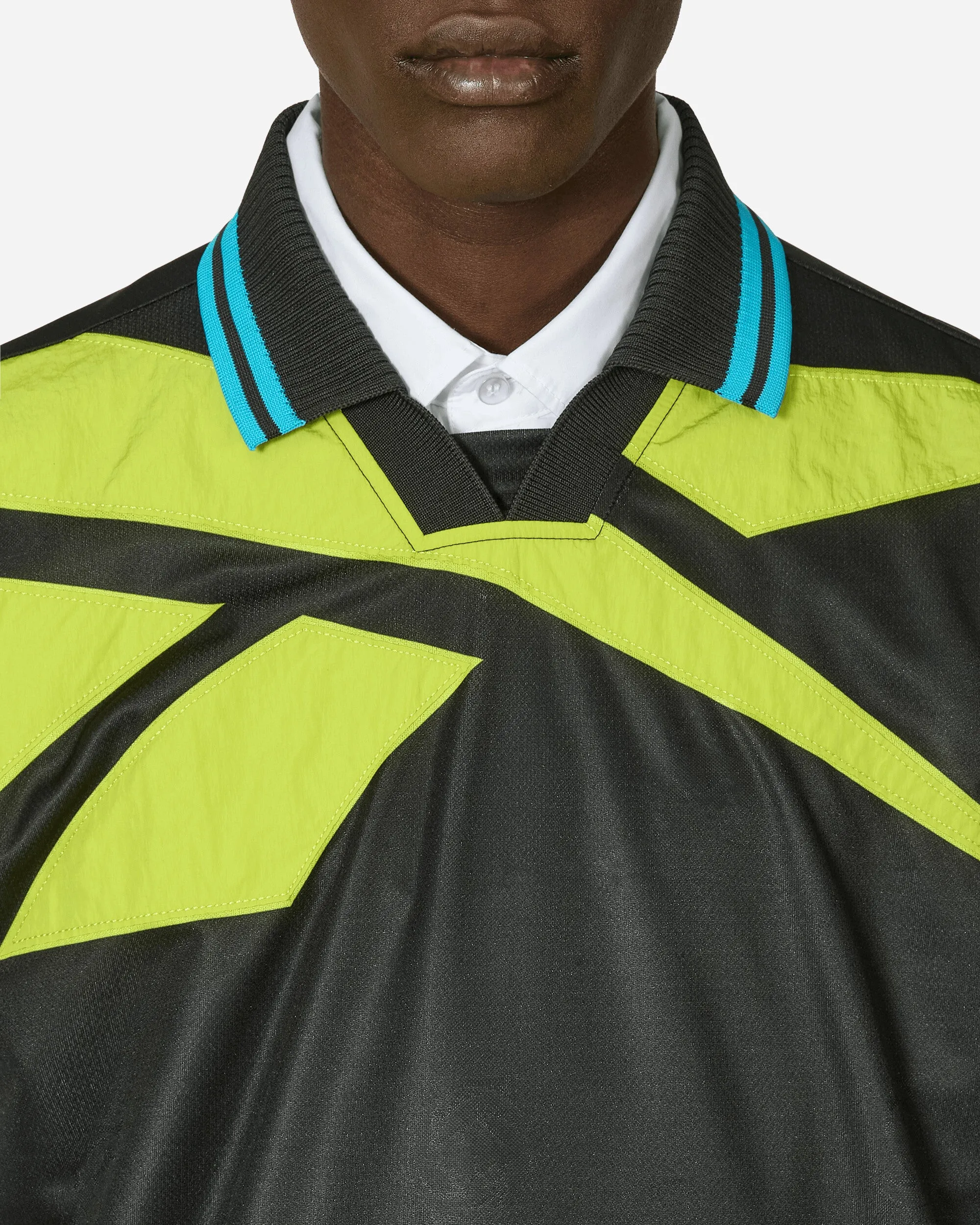 Polo à motifs vectoriels Botter superposé Noir / Jaune acide