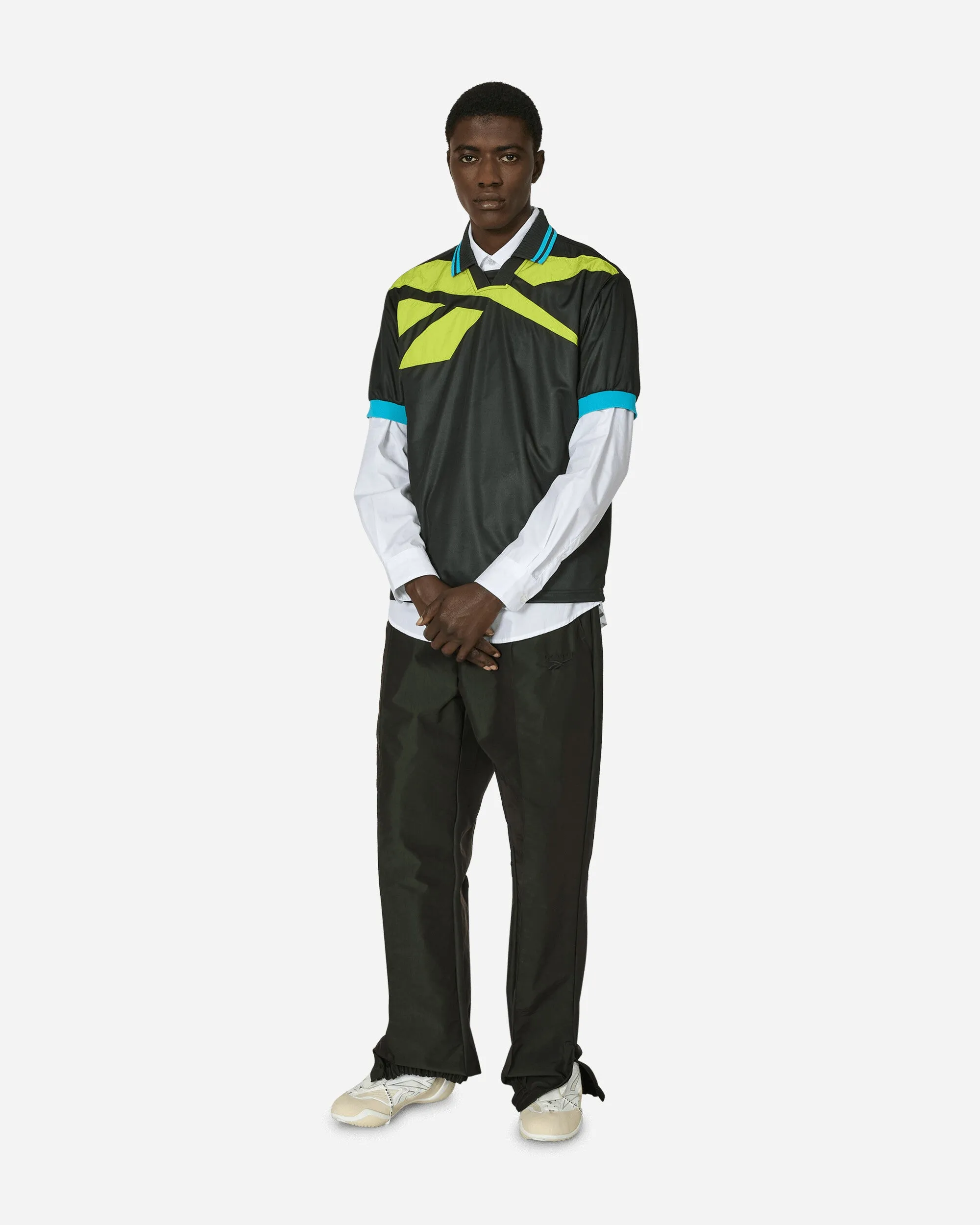 Polo à motifs vectoriels Botter superposé Noir / Jaune acide