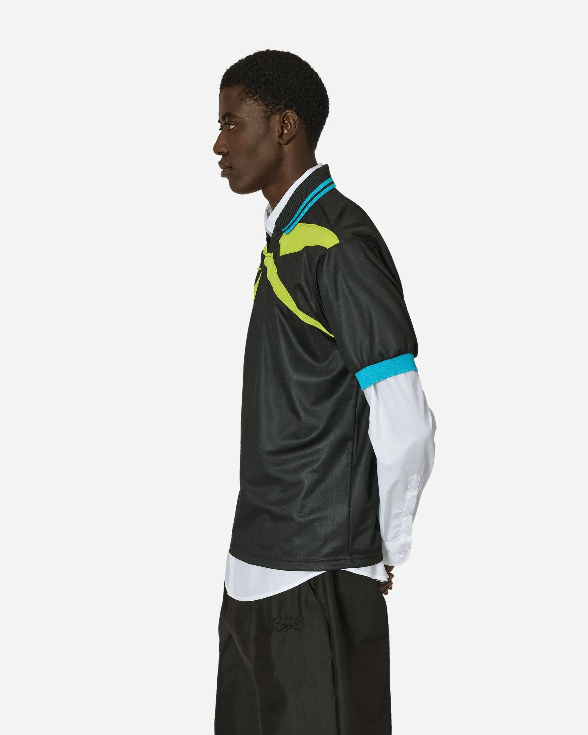 Polo à motifs vectoriels Botter superposé Noir / Jaune acide