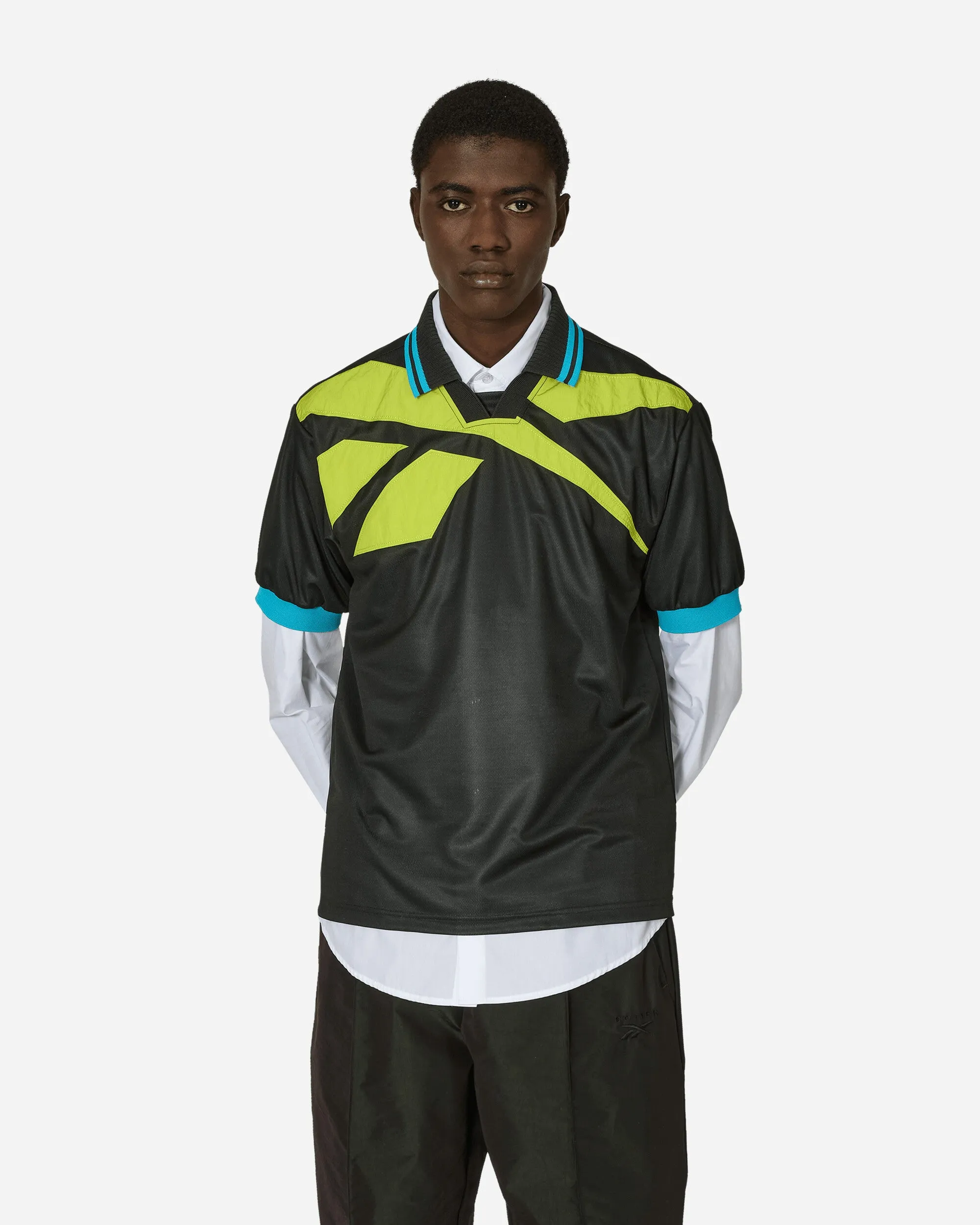 Polo à motifs vectoriels Botter superposé Noir / Jaune acide