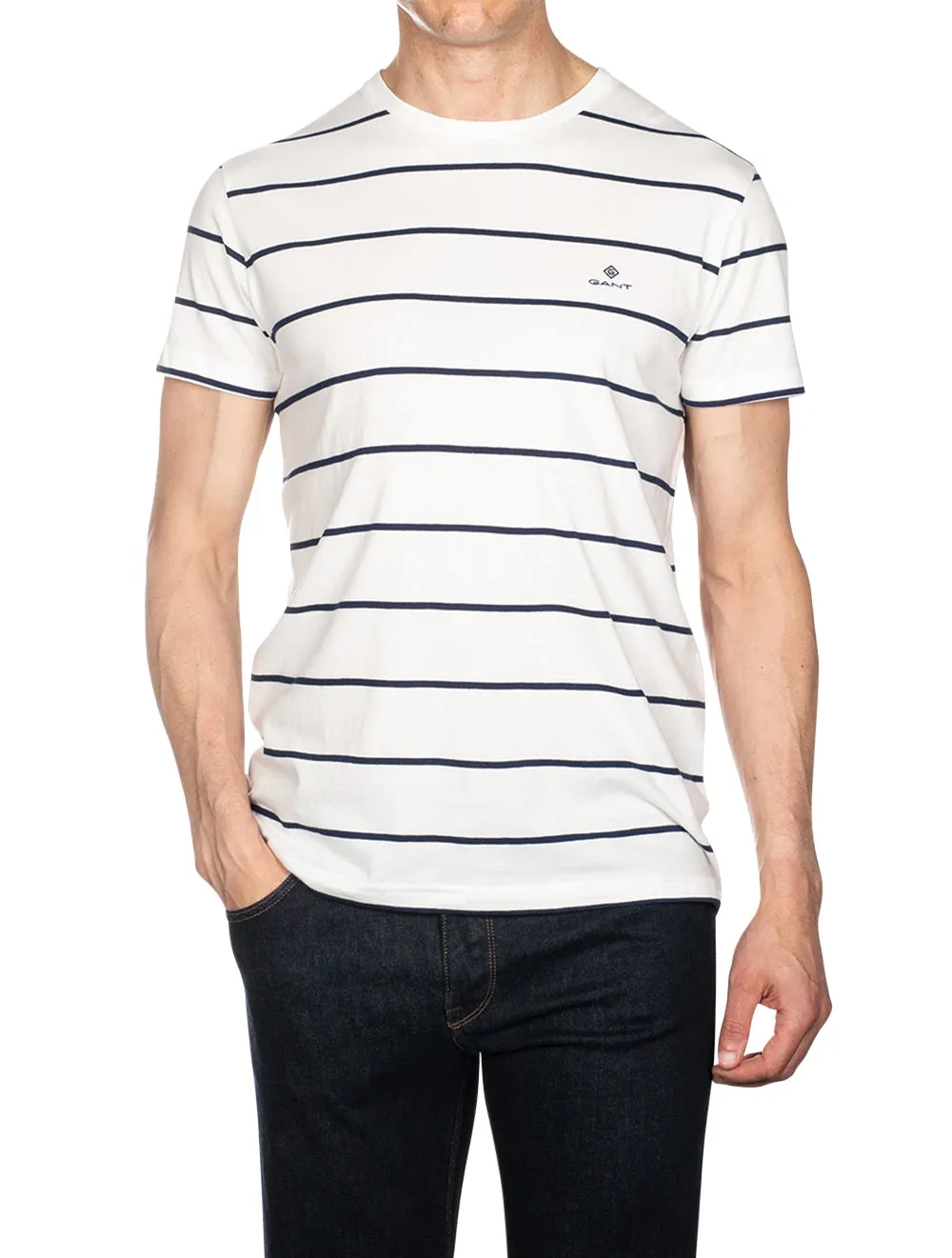 T-shirt à manches courtes Br Stripe couleur coquille d'œuf