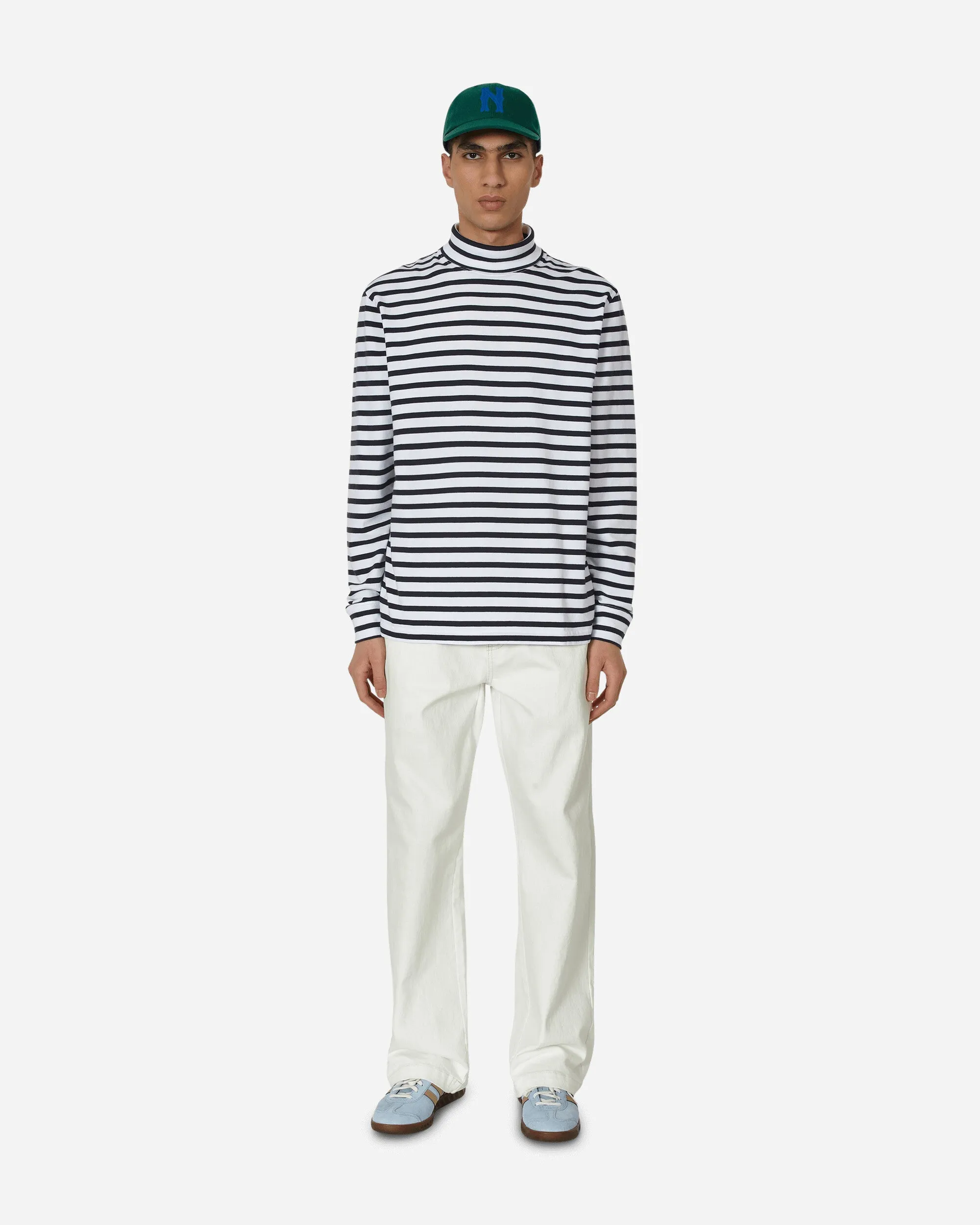 Col roulé rayé breton Marine / Blanc