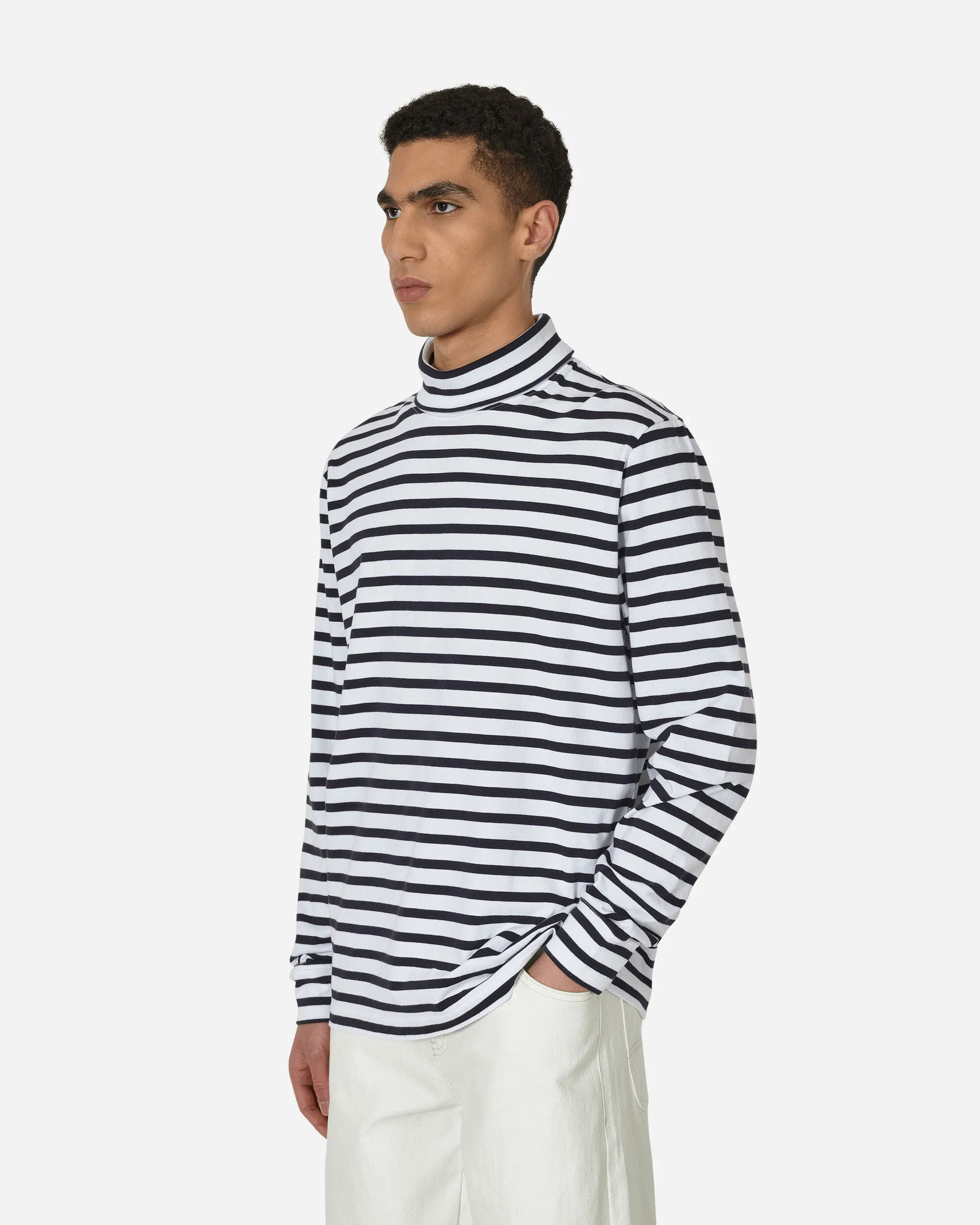 Col roulé rayé breton Marine / Blanc