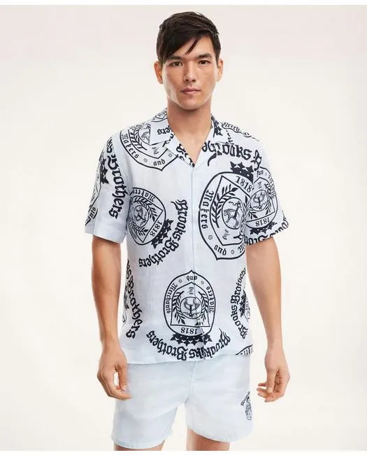Chemise de bowling pour hommes Brooks Brothers Et Vilebrequin Bleu marine Brooks Brothers