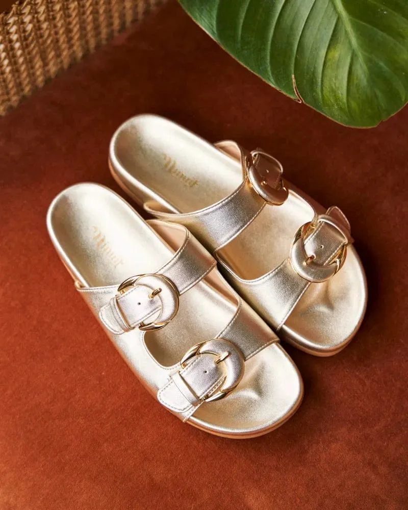 Sandales en Simili-Cuir Végétal Camellia | Or