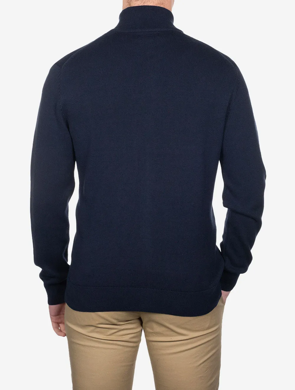 Cardigan décontracté en coton à fermeture éclair Bleu soir