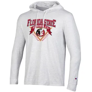 Champion Sweat à capuche unisexe adulte avec logo des Seminoles de Florida State - T-shirt à manches longues - Gris argenté