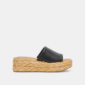 SANDALES CHAVI EN CUIR NOIR