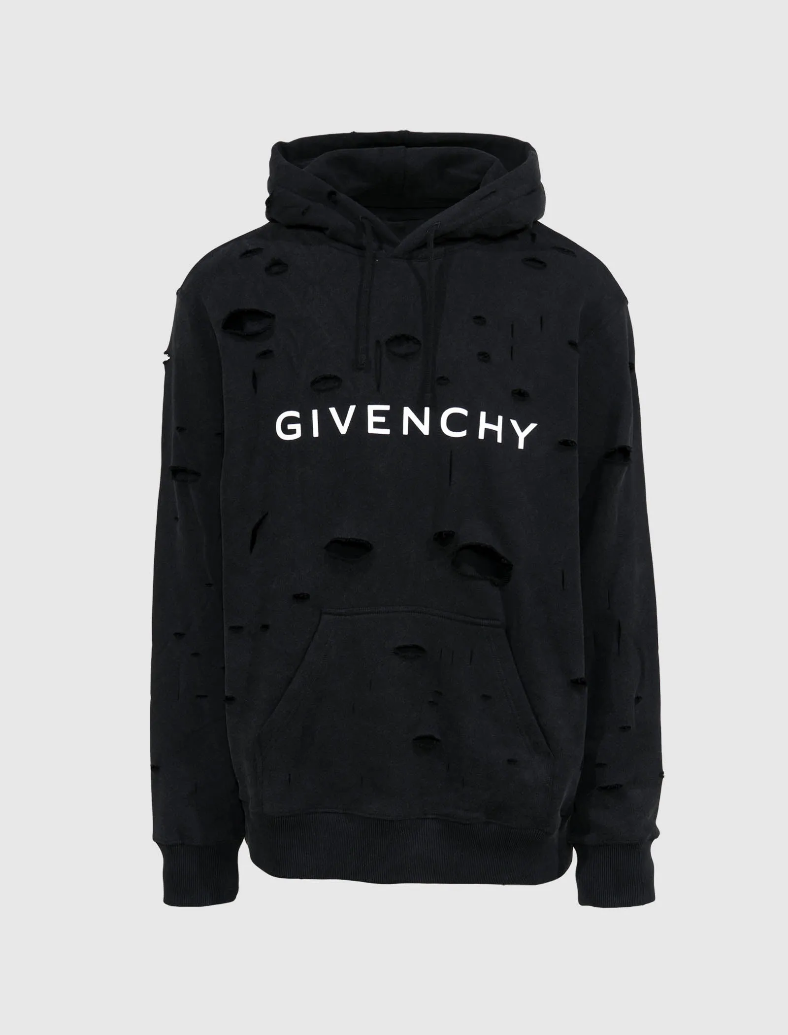 SWEAT À CAPUCHE CLASSIQUE À MOTIF TROUÉ