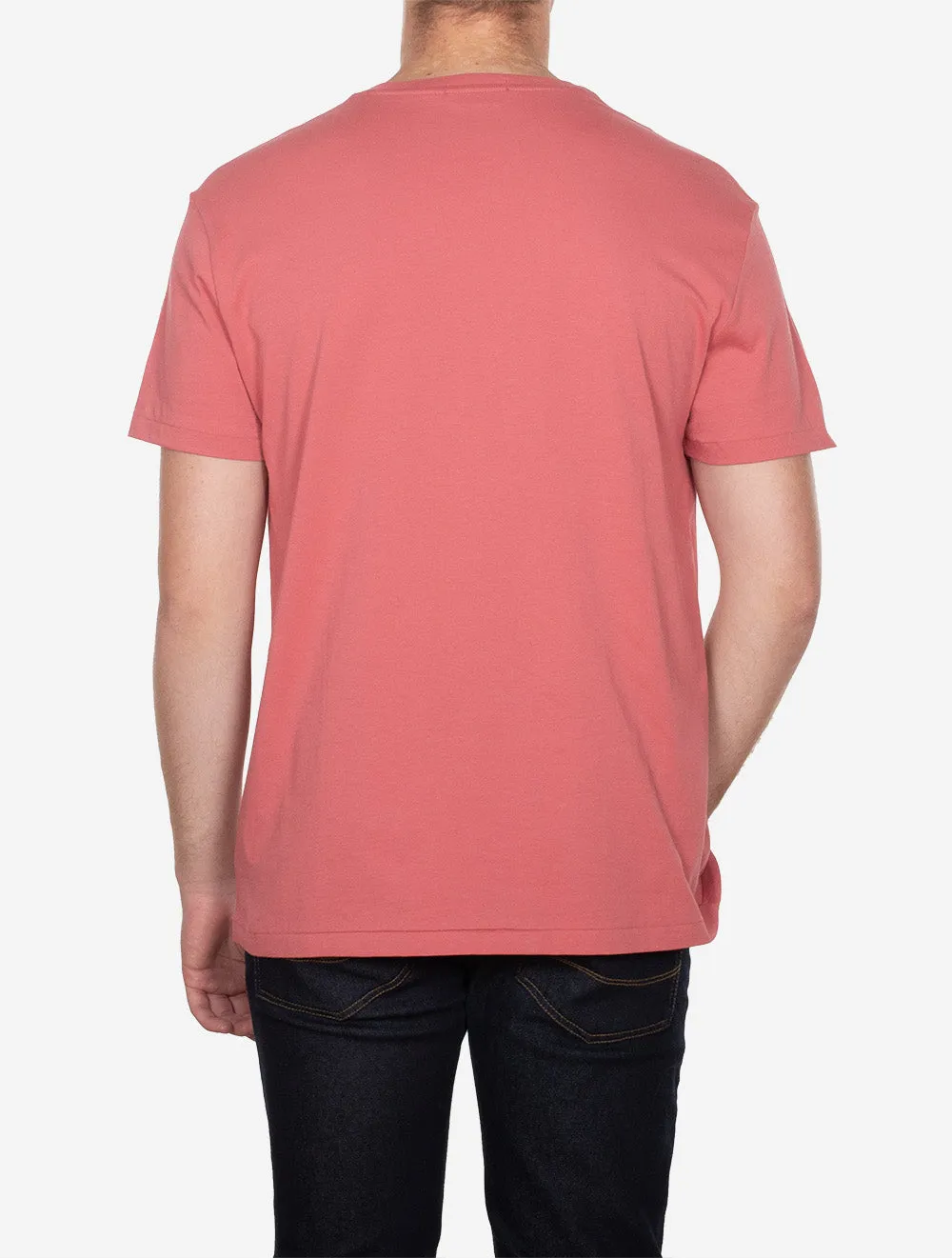 T-shirt classique à col polo avec motif ours en jersey rouge