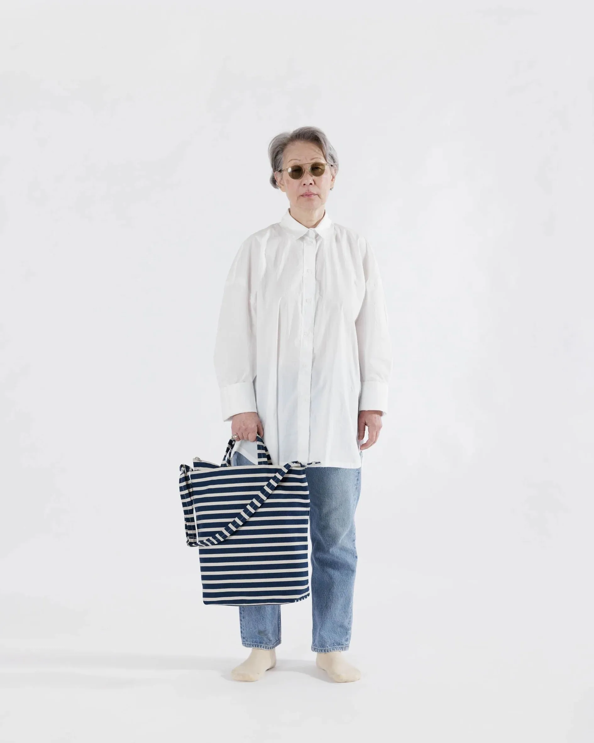 Sac Baggu Zip Duck à bandes bleues