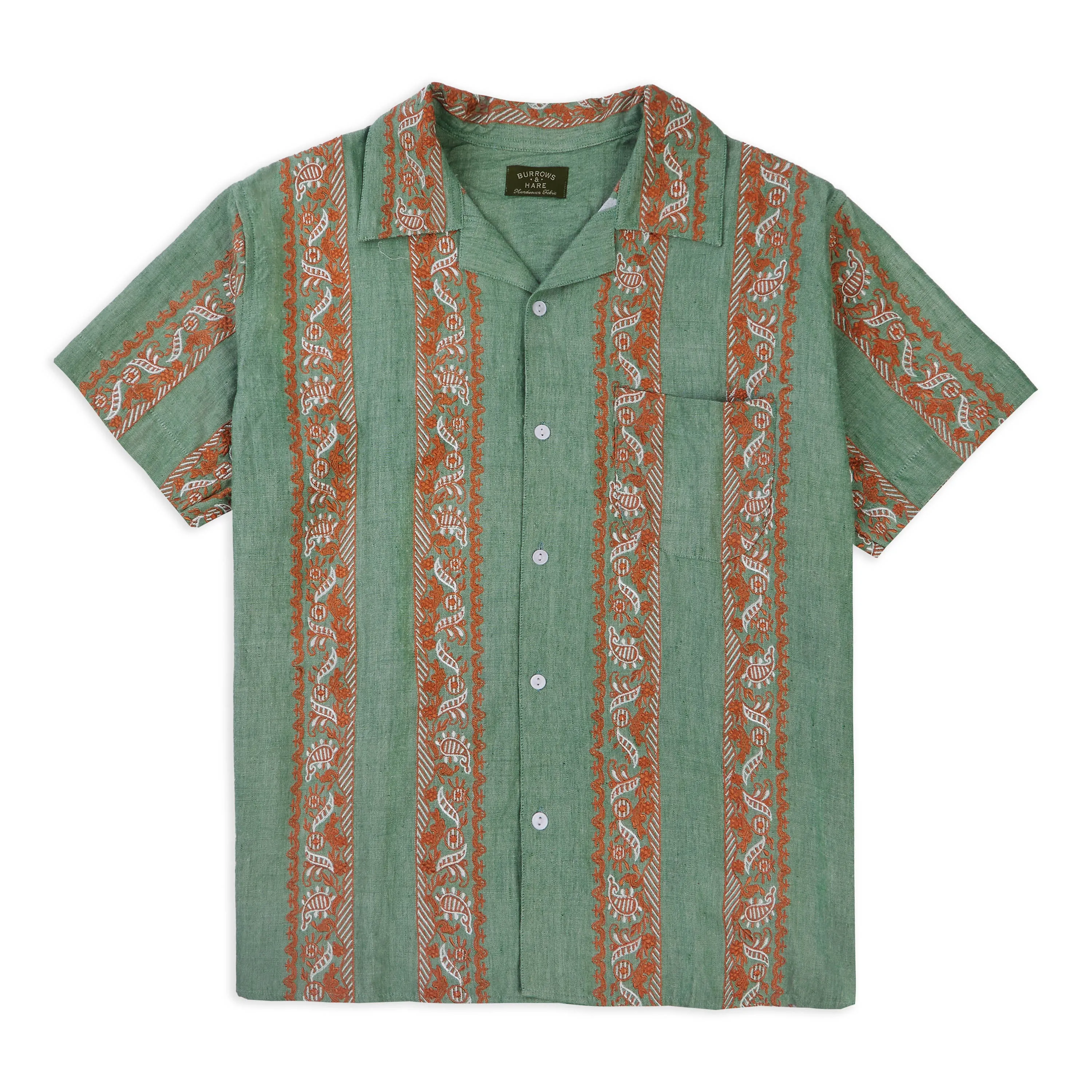 Chemise Brodée à Manches Courtes Clothing Burrows And Hare - Vert