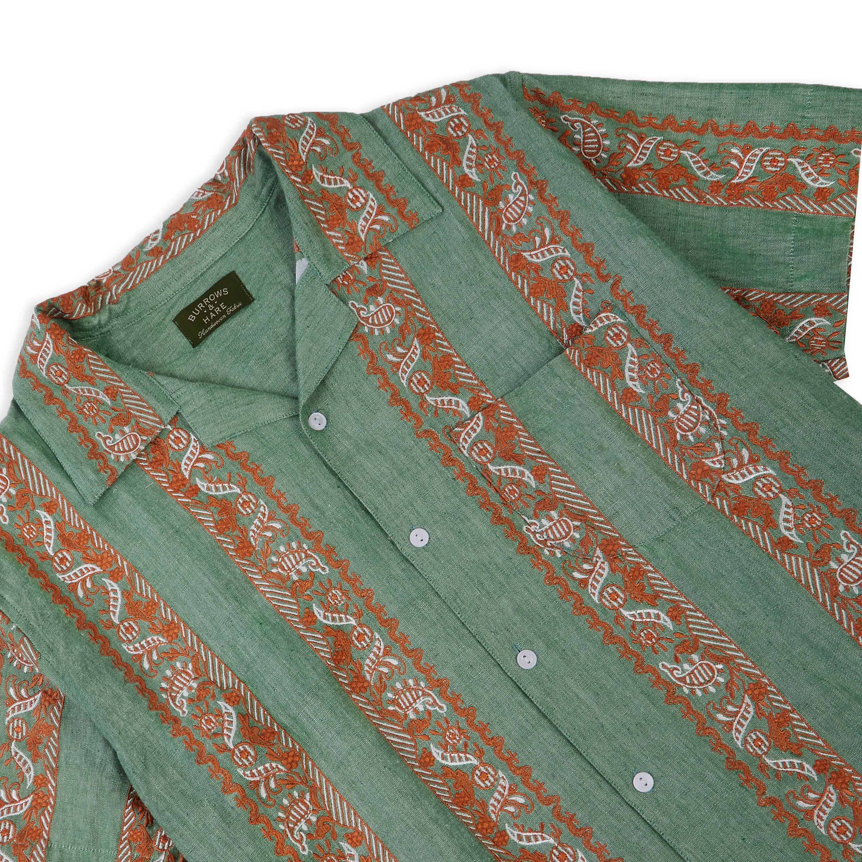 Chemise Brodée à Manches Courtes Clothing Burrows And Hare - Vert