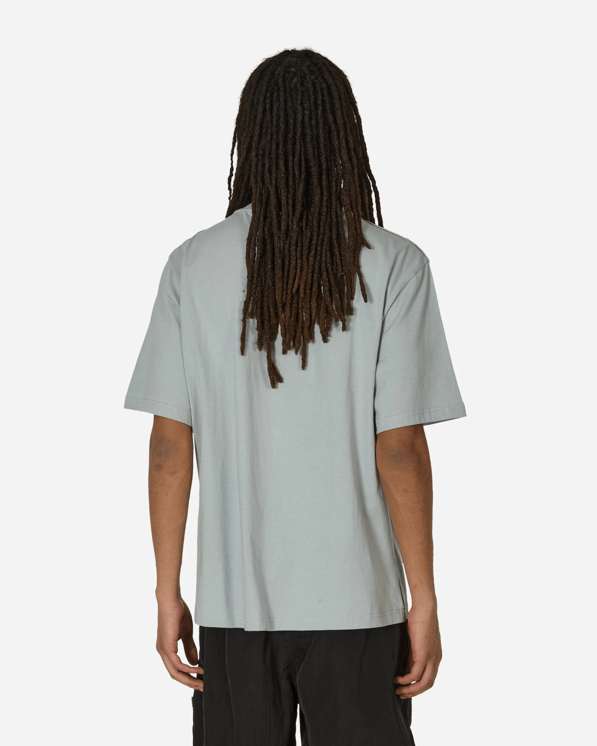 T-shirt à panneau en maille contrastée Bleu brumeux