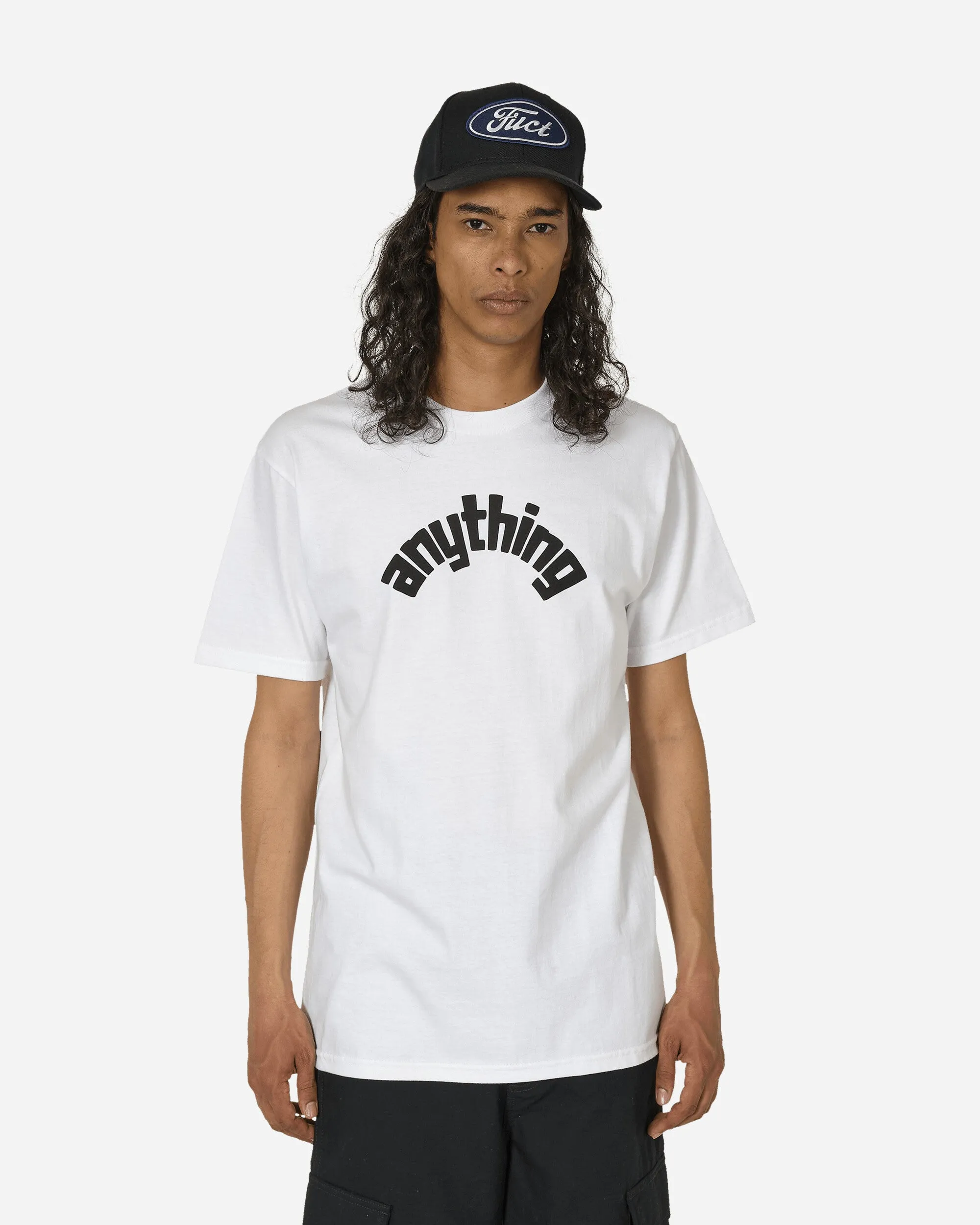T-shirt à logo courbé Blanc / Noir