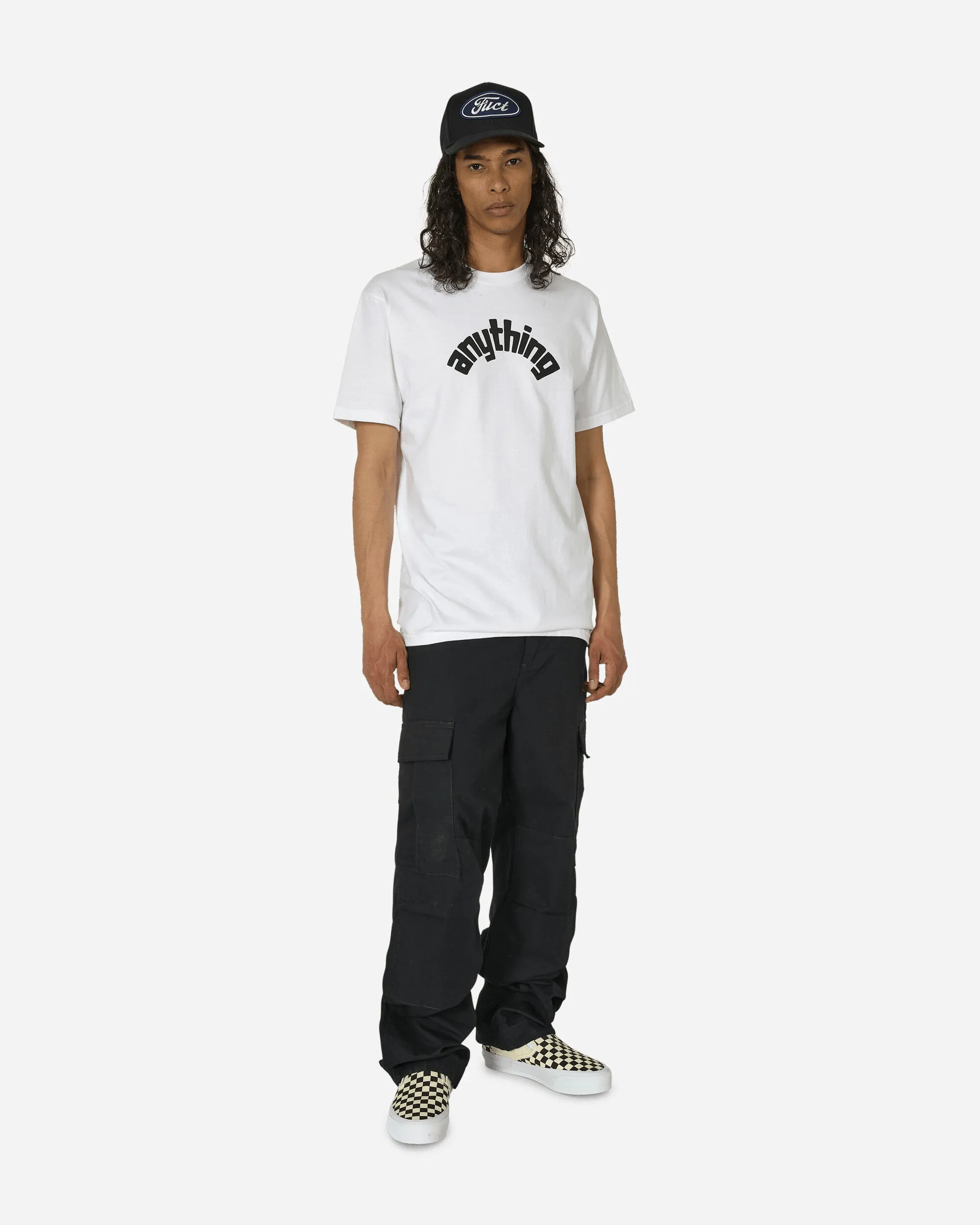 T-shirt à logo courbé Blanc / Noir
