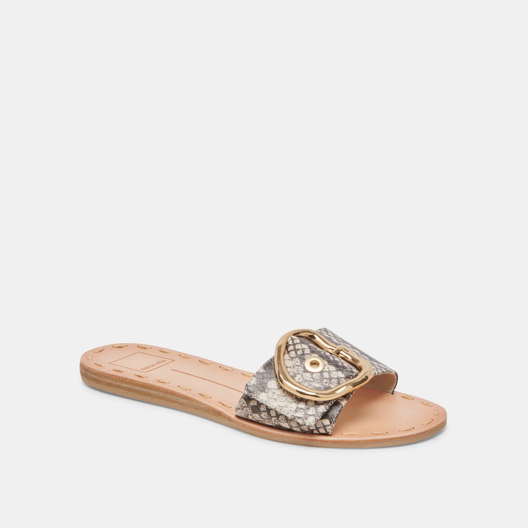 DANNA SANDALES NOIR BLANC SERPENT EMBOSSE