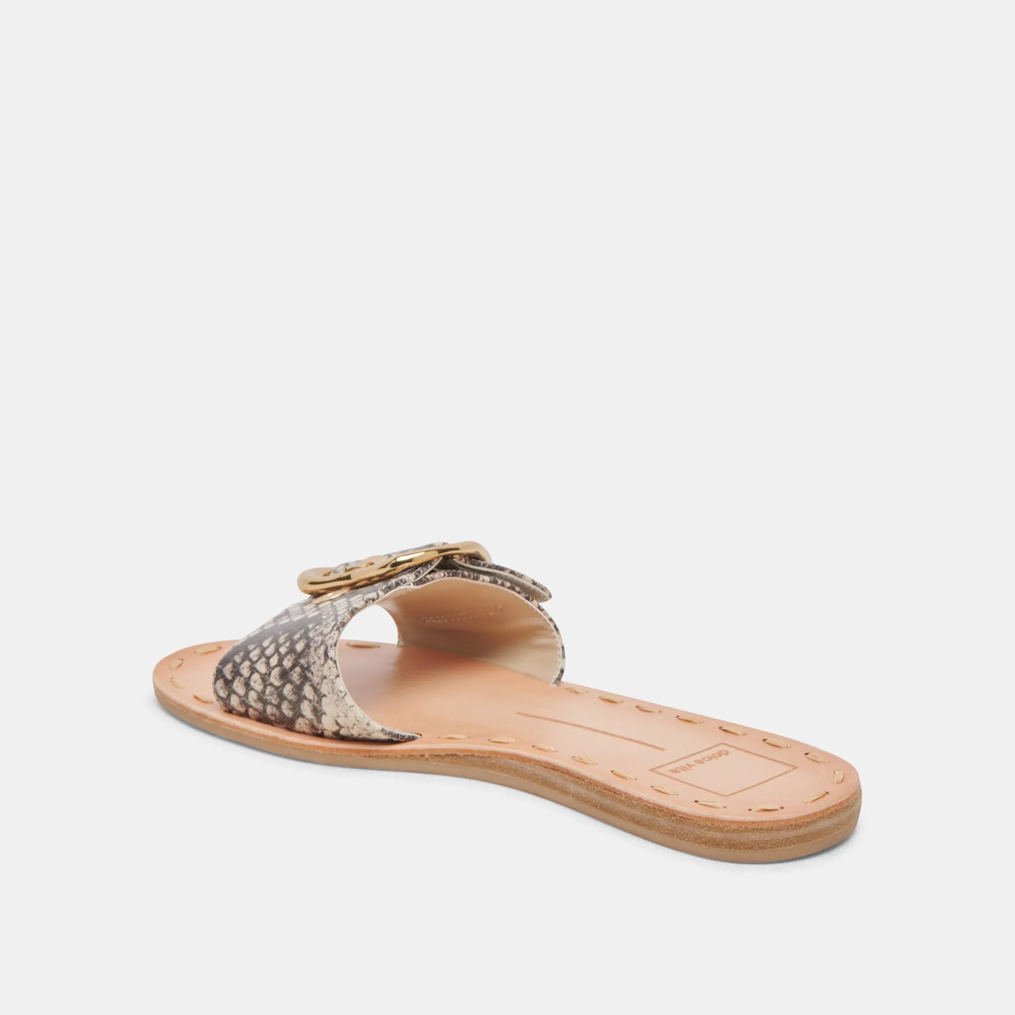 DANNA SANDALES NOIR BLANC SERPENT EMBOSSE