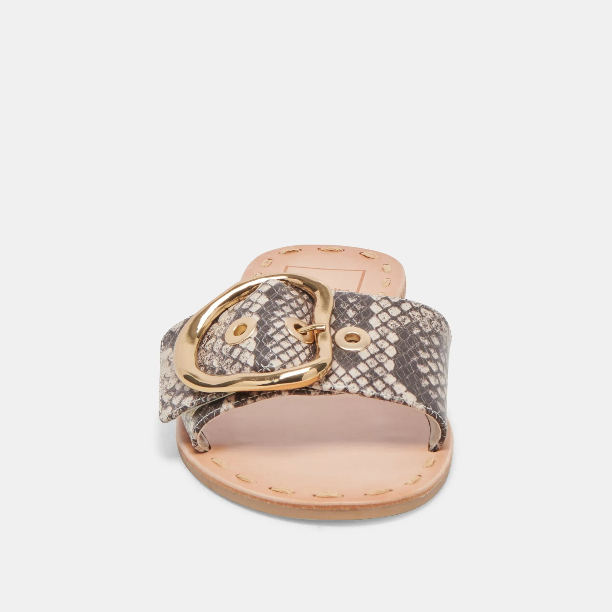 DANNA SANDALES NOIR BLANC SERPENT EMBOSSE