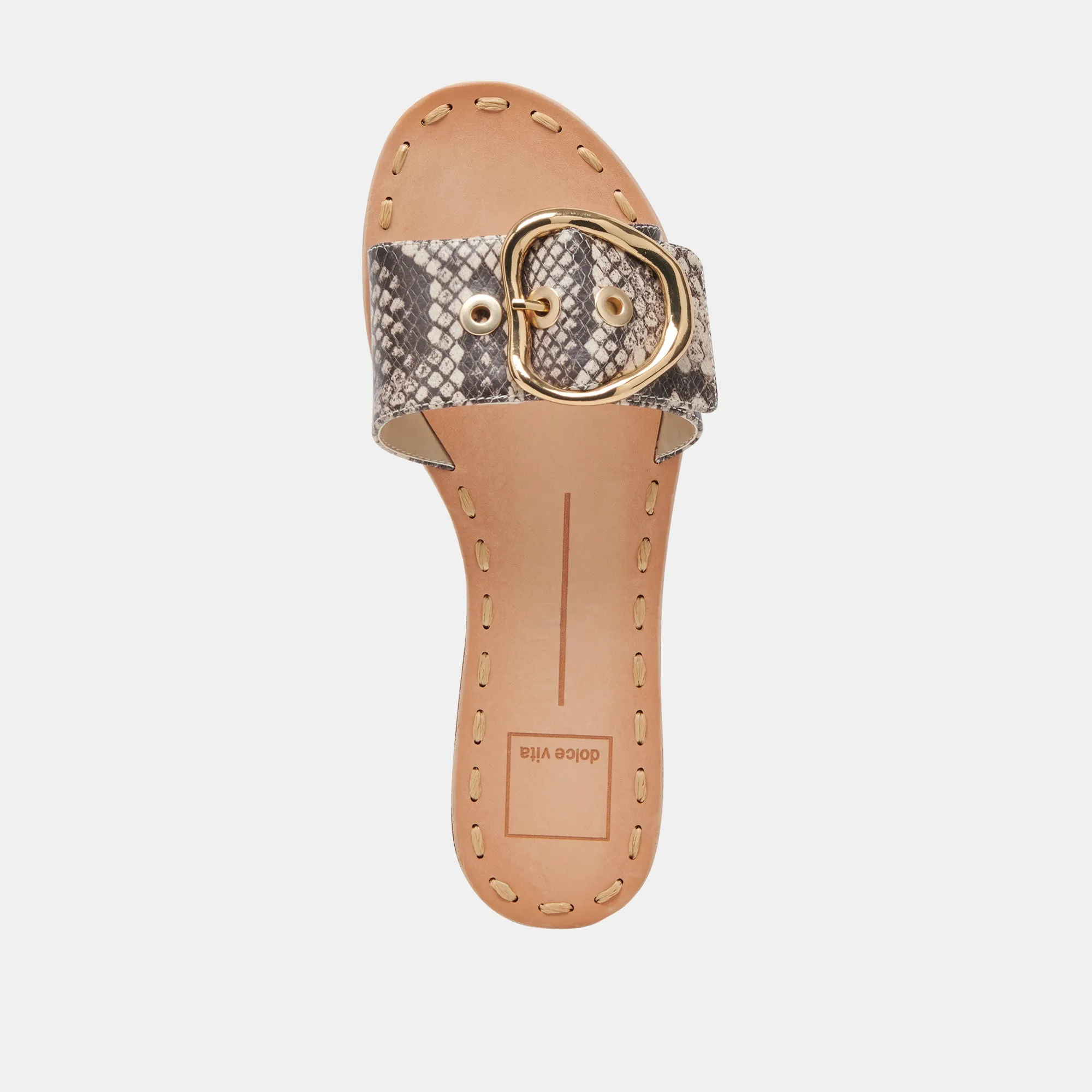 DANNA SANDALES NOIR BLANC SERPENT EMBOSSE